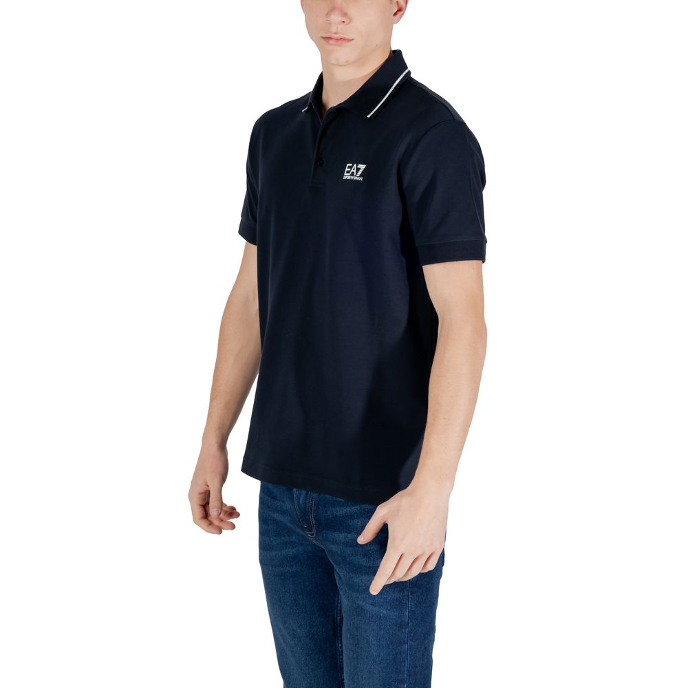 EA7 Emporio Armani Blue Cotton Polo Men's Shirt
