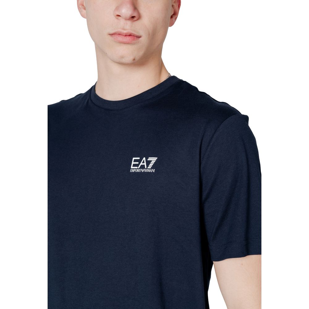 EA7 Emporio Armani Blue Cotton Men's T-Shirt