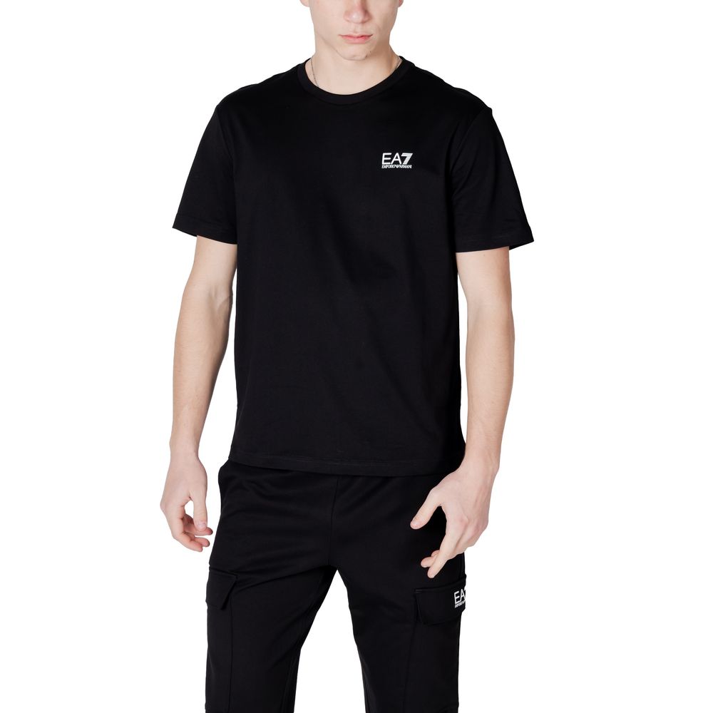 EA7 Emporio Armani Black And White Cotton Men's Sportswear