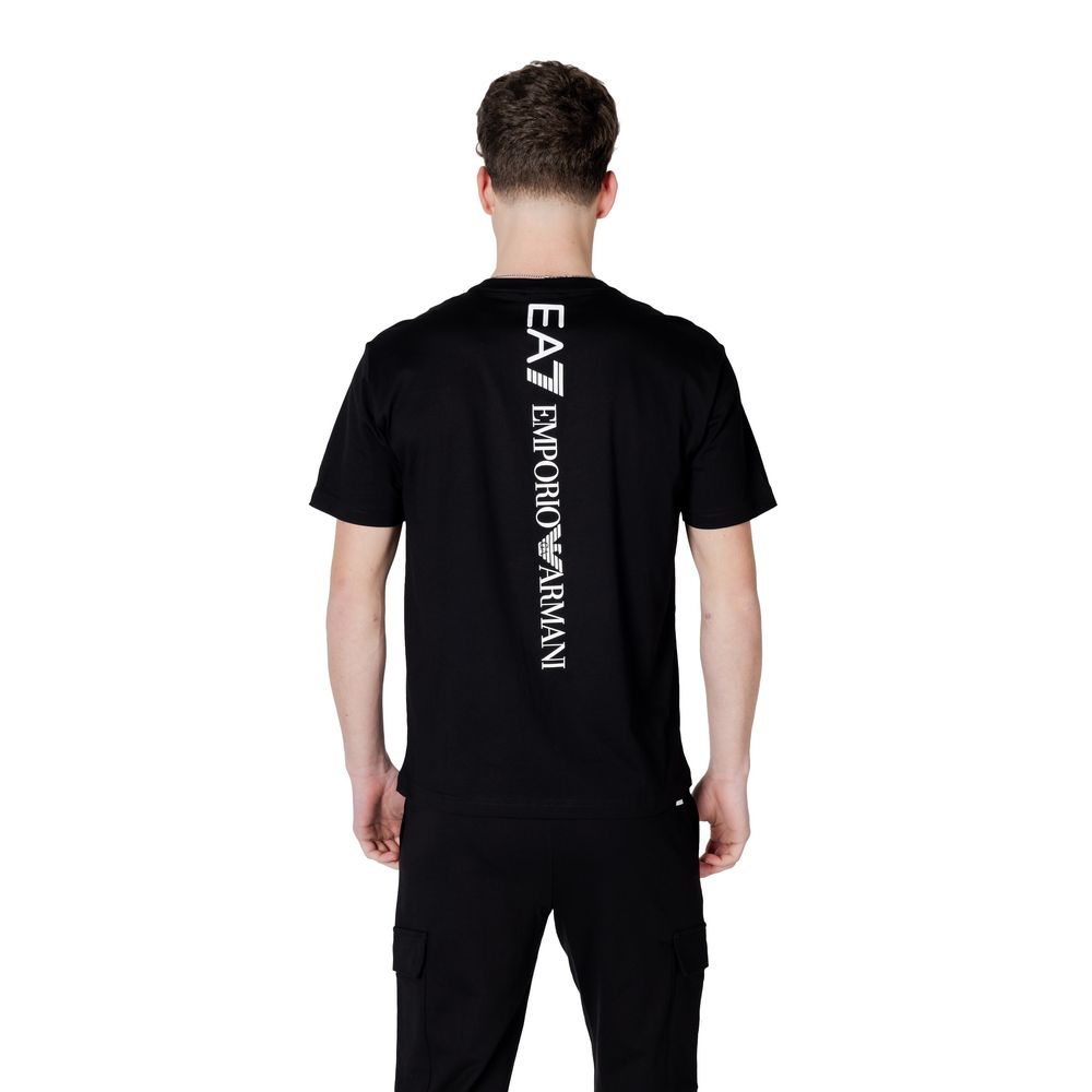 EA7 Emporio Armani Black And White Cotton Men's Sportswear