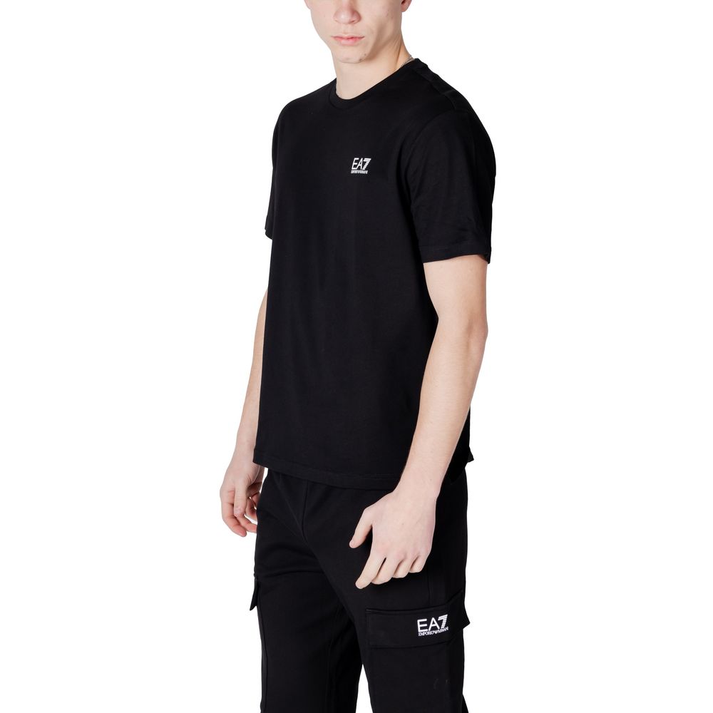 EA7 Emporio Armani Black And White Cotton Men's Sportswear