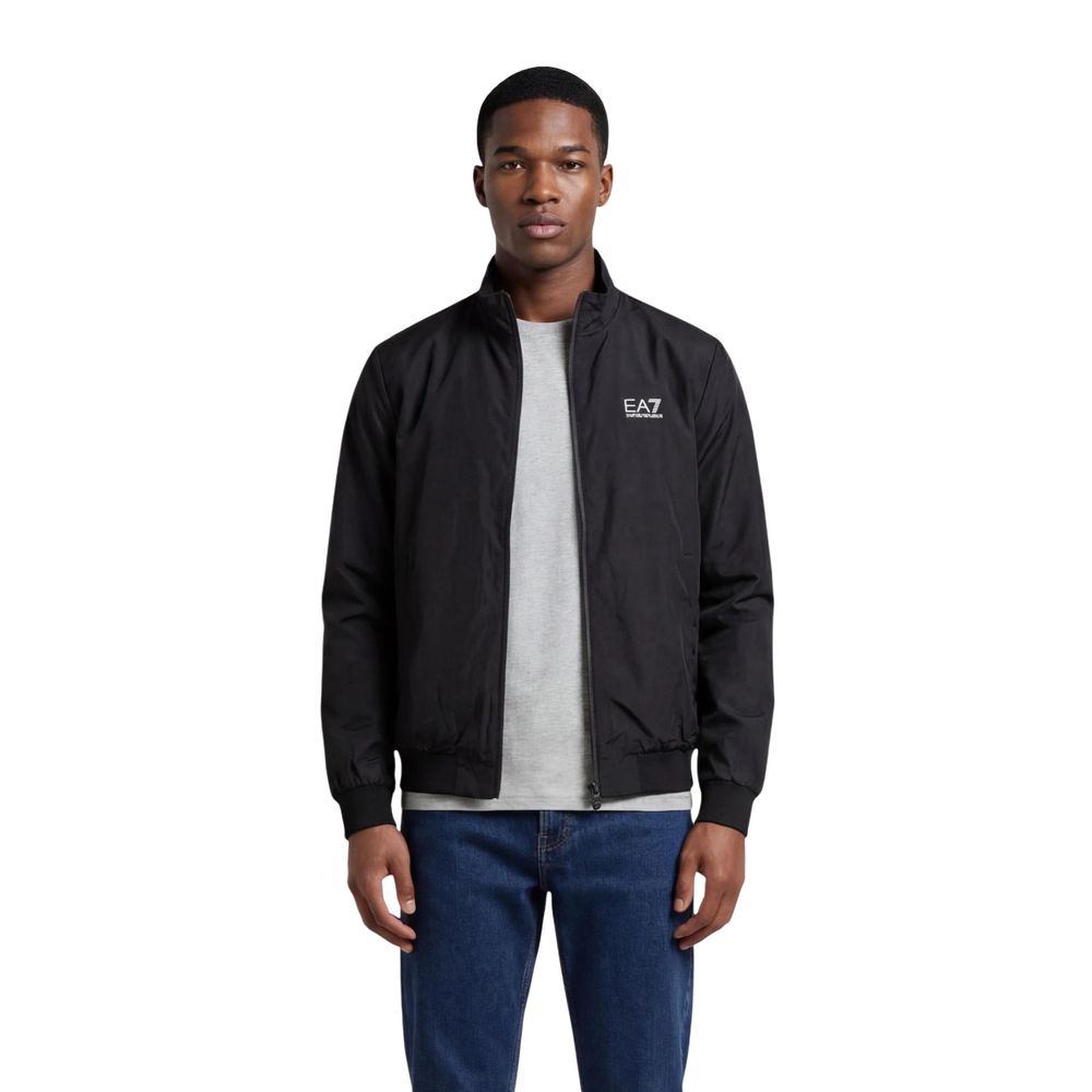 EA7 Emporio Armani Black Polyamide Men's Bomber
