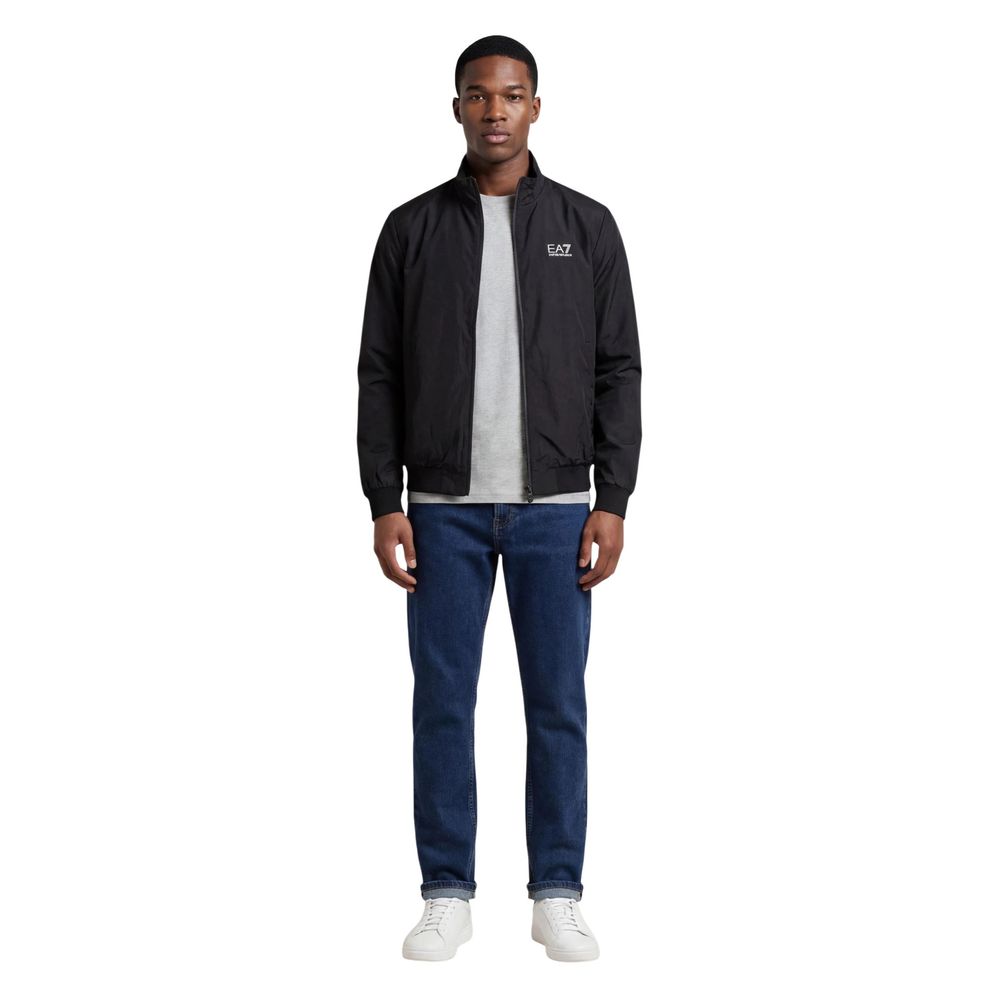 EA7 Emporio Armani Black Polyamide Men's Bomber