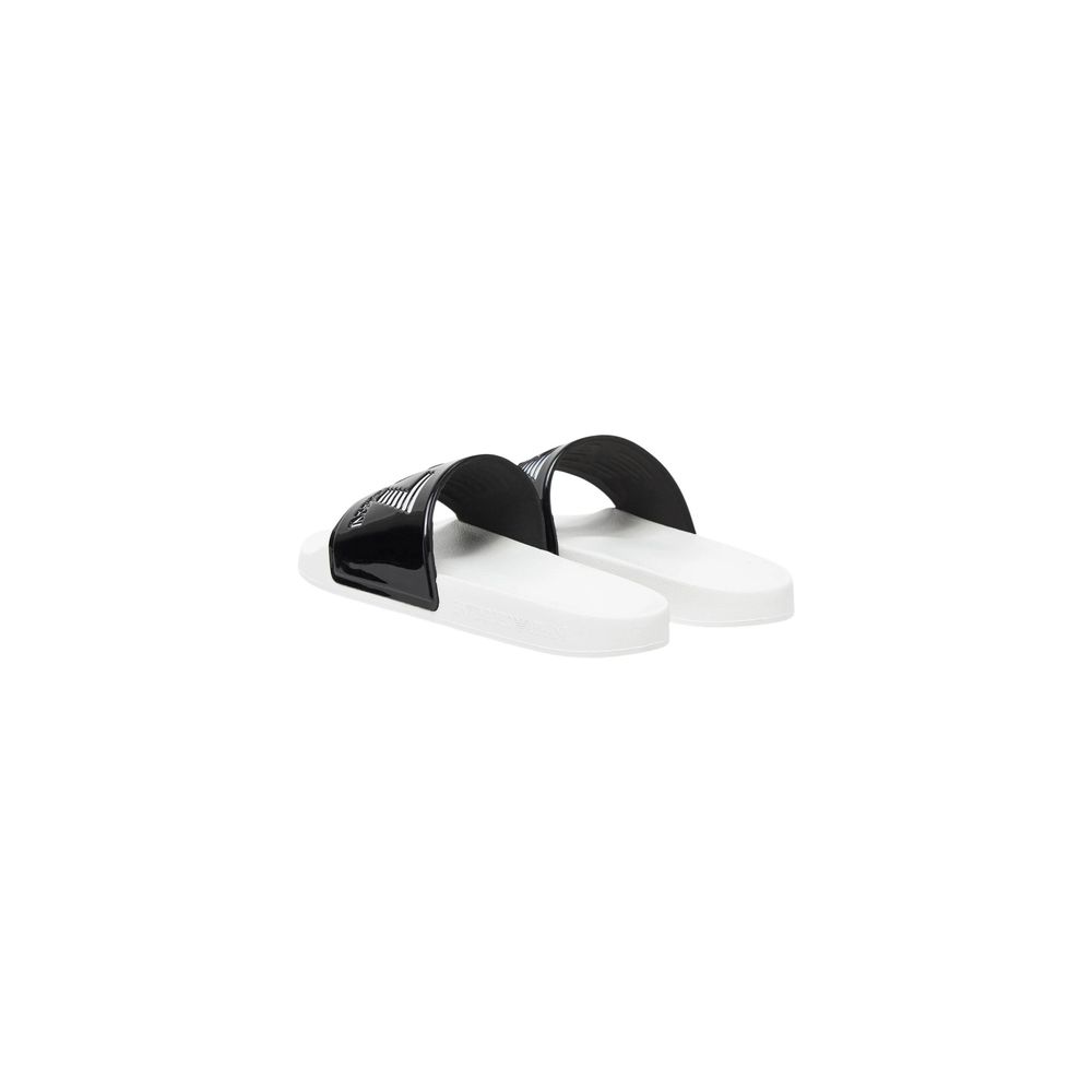 EA7 Emporio Armani Black And White Pvc Men's Slippers