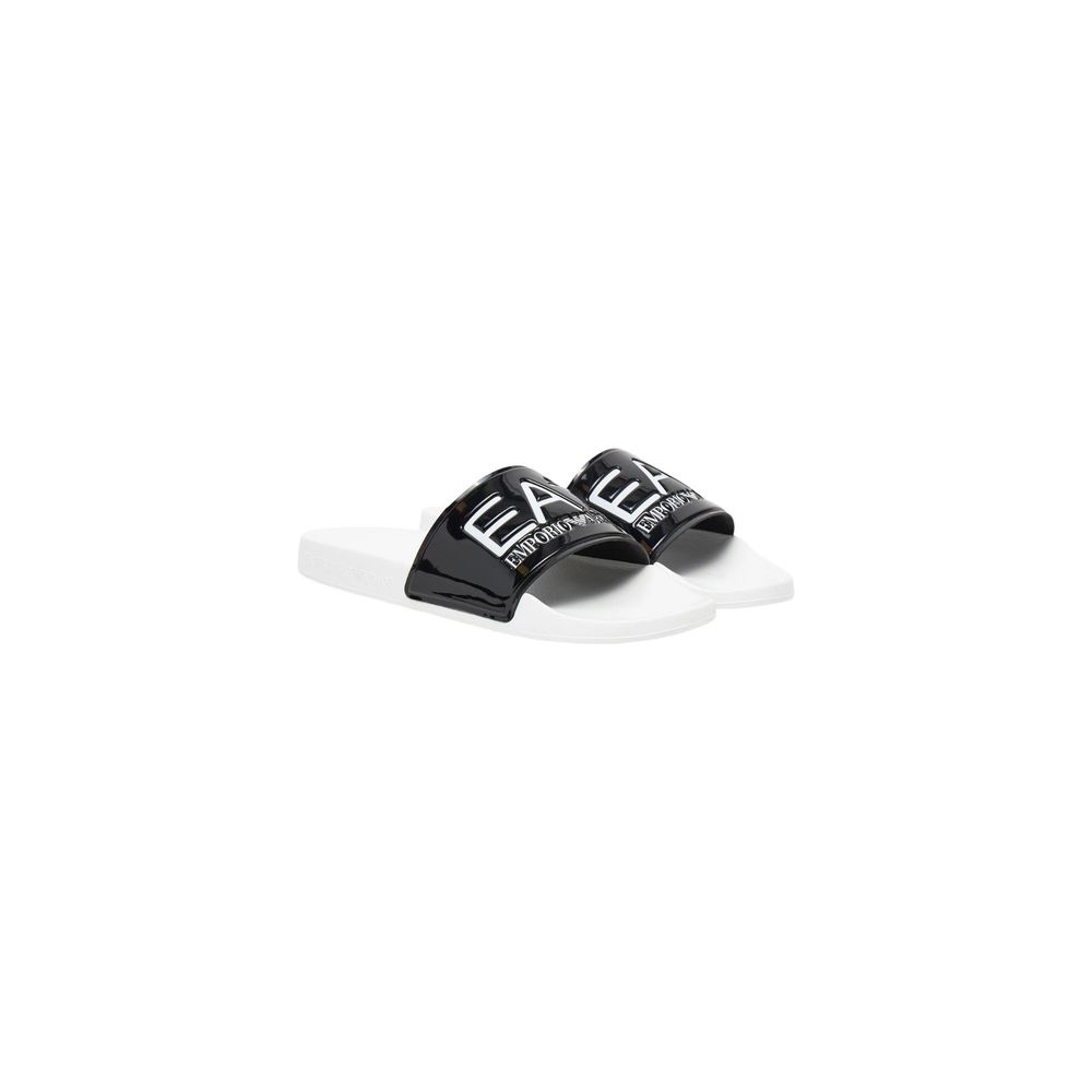 EA7 Emporio Armani Black And White Pvc Men's Slippers