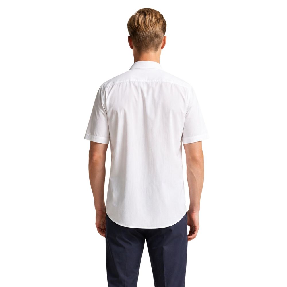 Armani Exchange White Polyamide Shortsleeve Men's Shirt