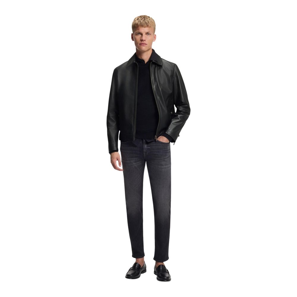 Hugo Boss Black Leather Leather Men's Jacket
