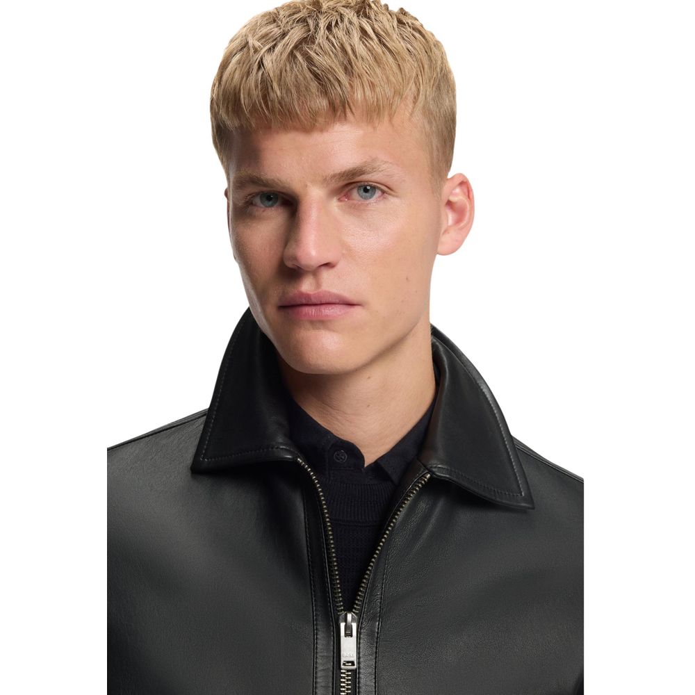 Hugo Boss Black Leather Leather Men's Jacket