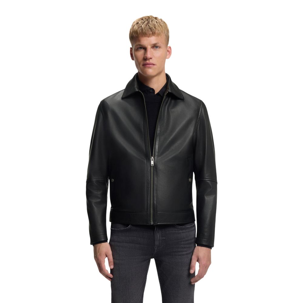 Hugo Boss Black Leather Leather Men's Jacket