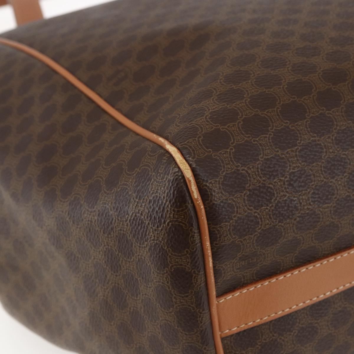Celine Vintage Macadam Canvas And Leather Brown Canvas Shoulder Bag Bag (Pre-Owned)