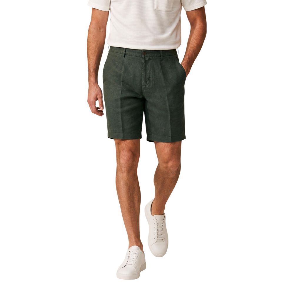 Borghese Green Linen Bermuda Men's Shorts
