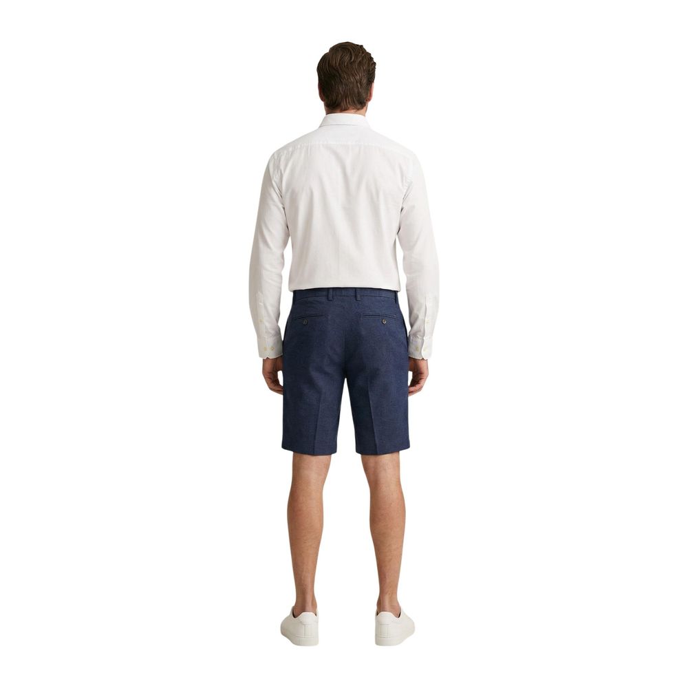 Borghese Blue Linen Bermuda Men's Shorts