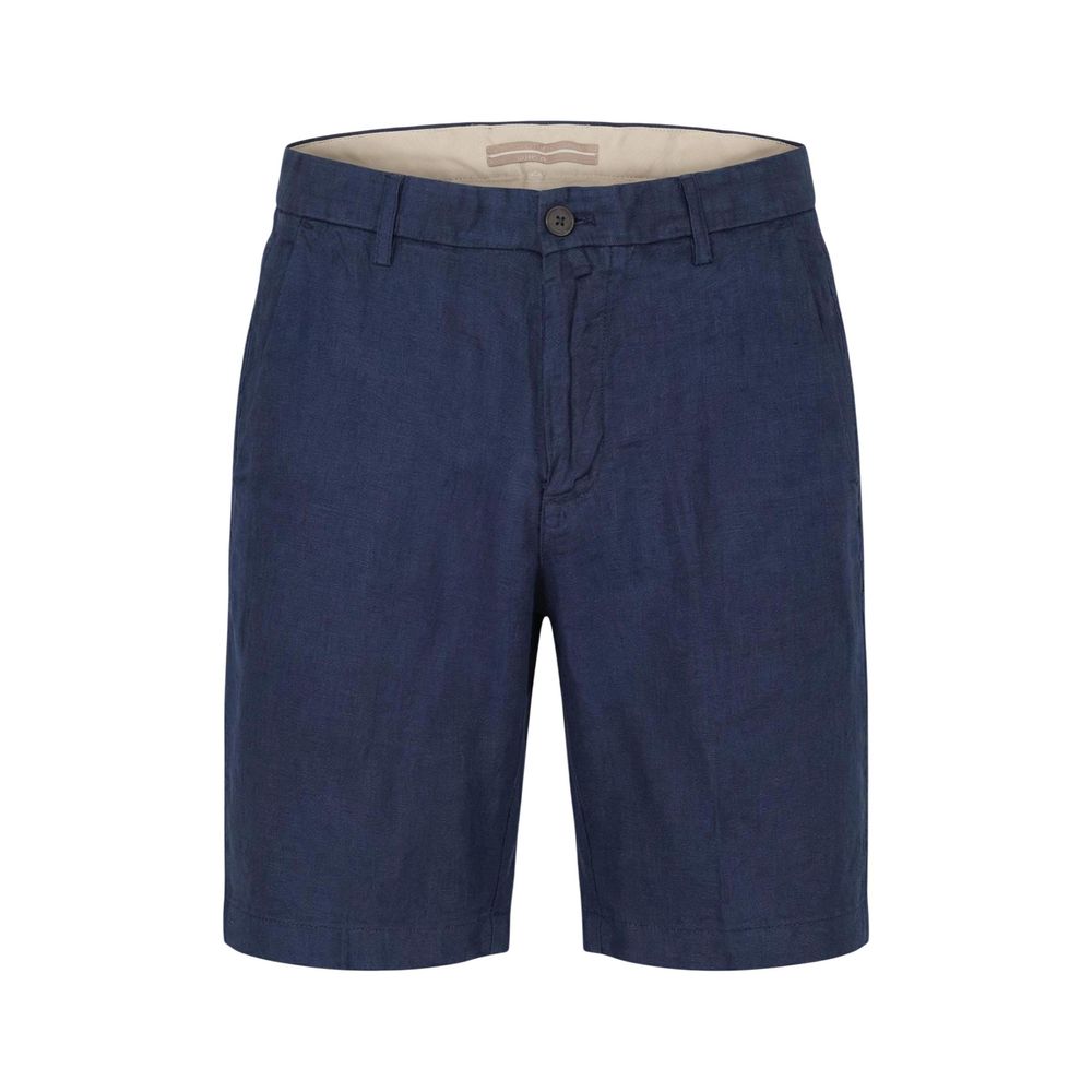 Borghese Blue Linen Bermuda Men's Shorts