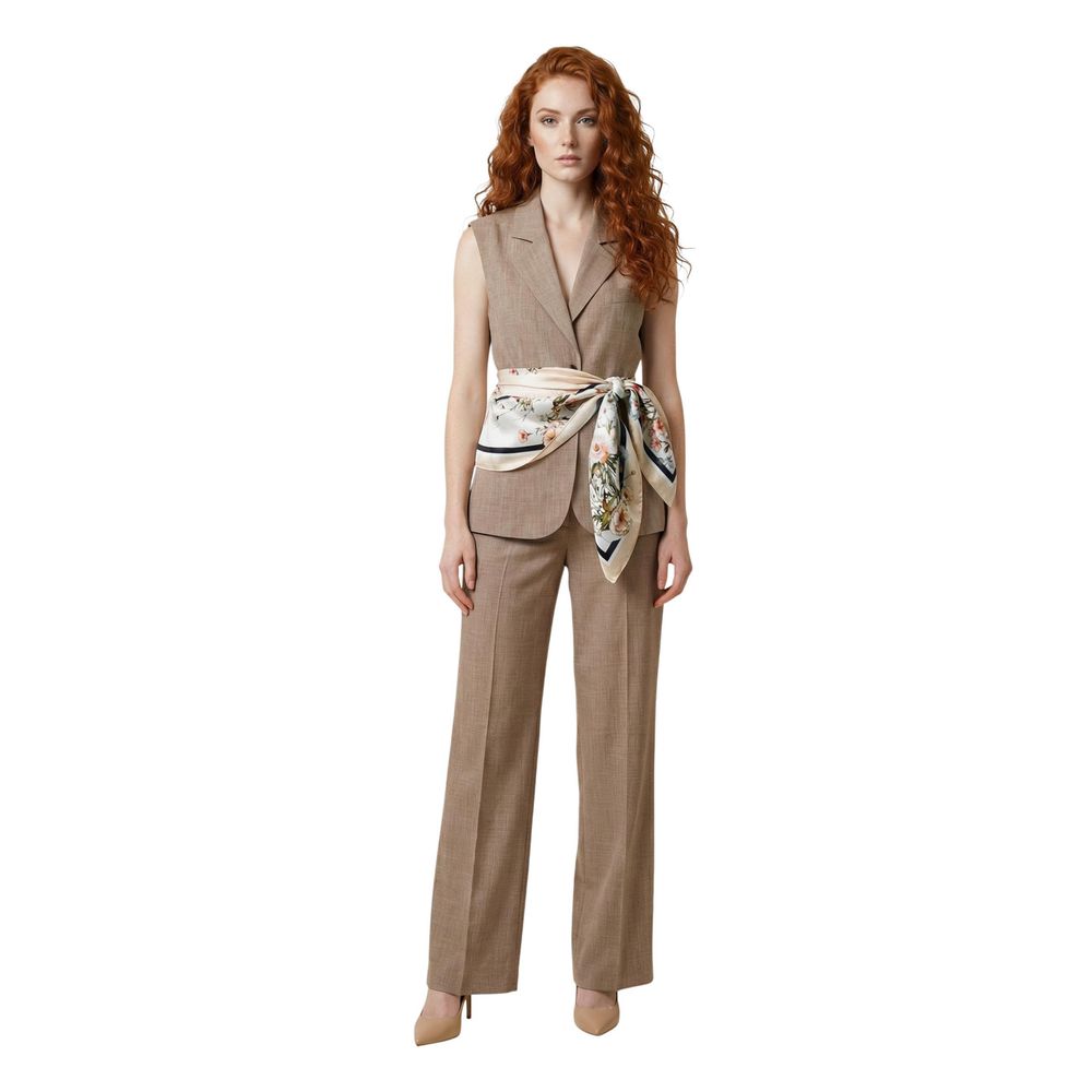 Liu Jo Beige Viscose Dress Women's Pants
