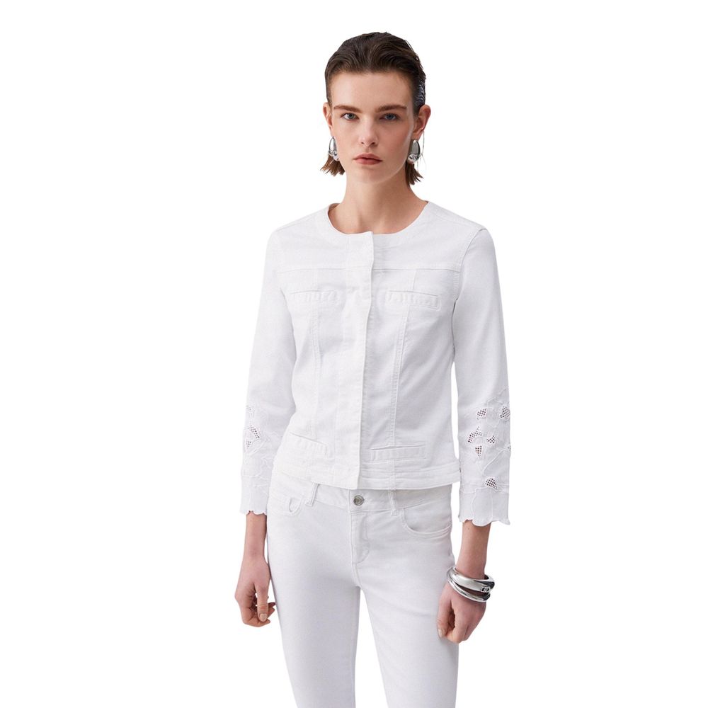 Liu Jo White Cotton Denim Women's Jacket