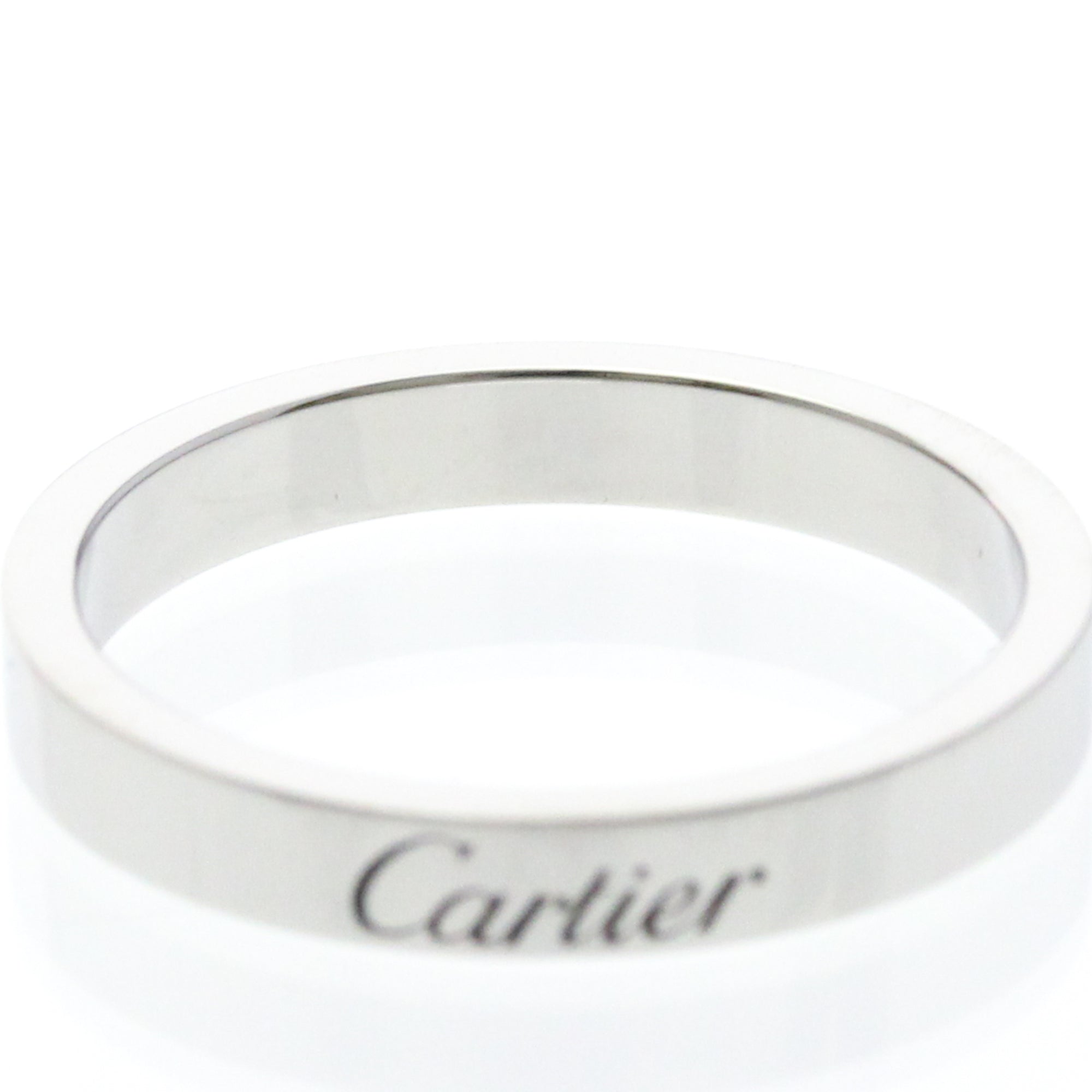 Cartier C De Cartier Wedding Band Platinum Silver Platinum Ring Jewelry (Pre-Owned)