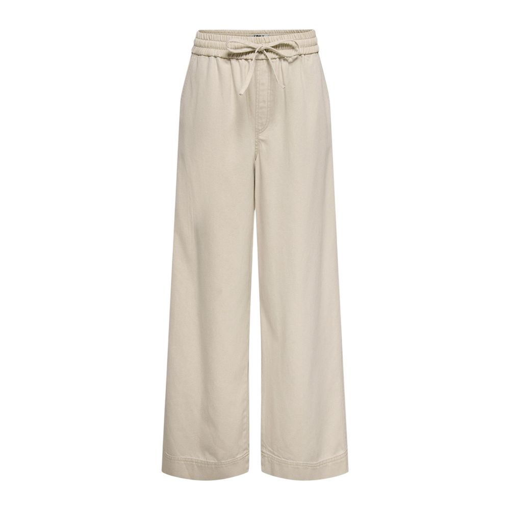 Only Cream Cotton Flared Women's Pants