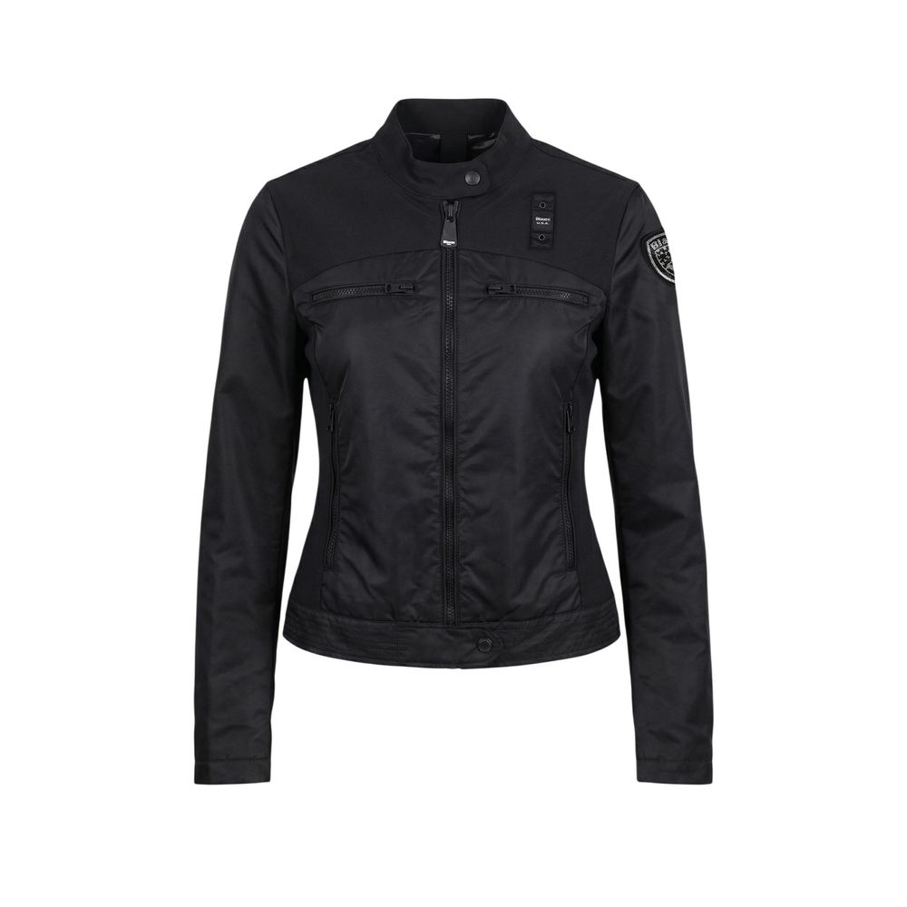 Blauer Black Polyamide Biker Women's Jacket