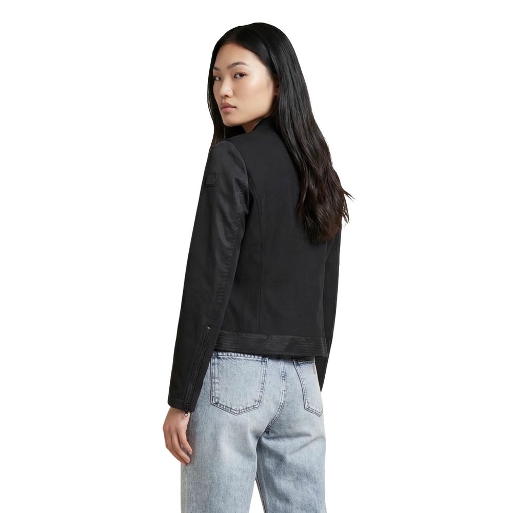 Blauer Black Polyamide Biker Women's Jacket