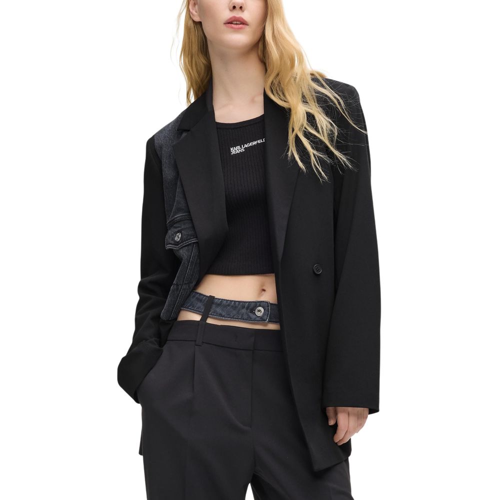 Karl Lagerfeld Black Polyester Women's Blazer