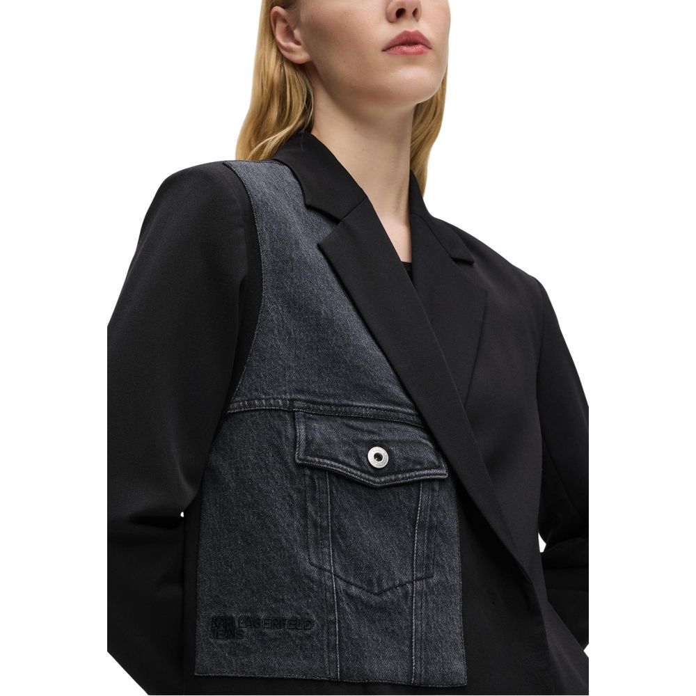 Karl Lagerfeld Black Polyester Women's Blazer