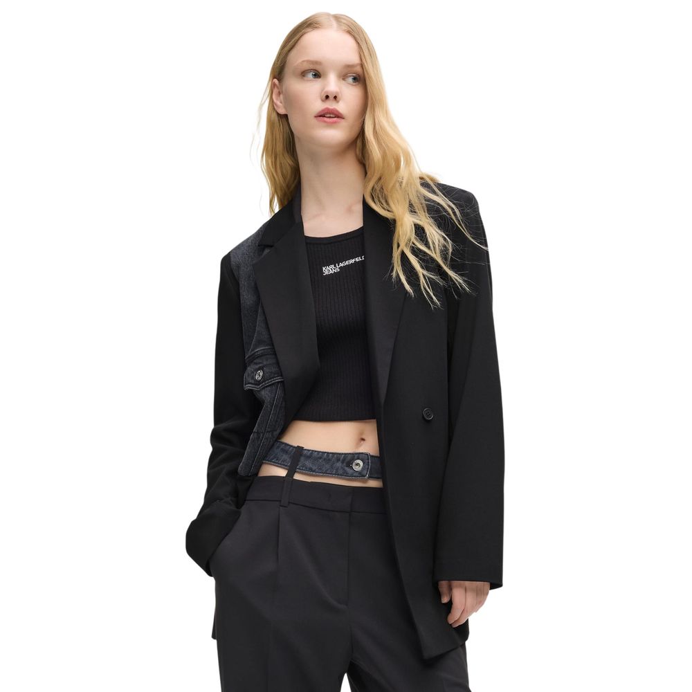 Karl Lagerfeld Black Polyester Women's Blazer