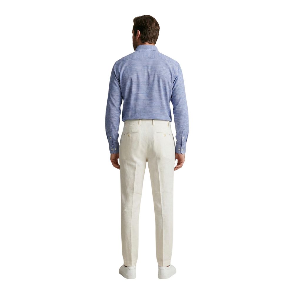 Borghese White Linen Casual Men's Pants
