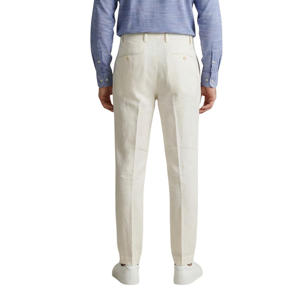 Borghese White Linen Casual Men's Pants