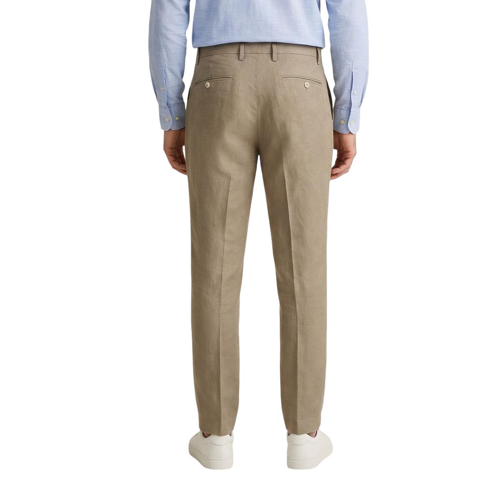Borghese Beige Linen Casual Men's Pants