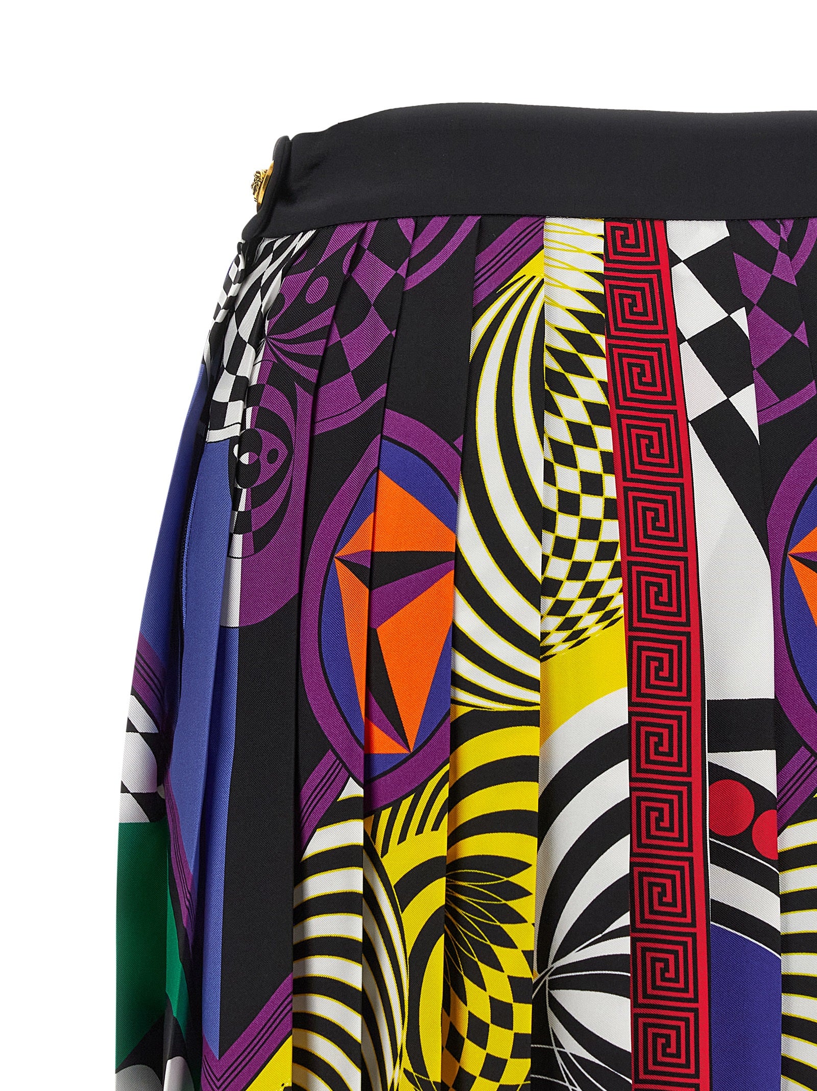 Versace Multicolor Silk Long Women's Skirt