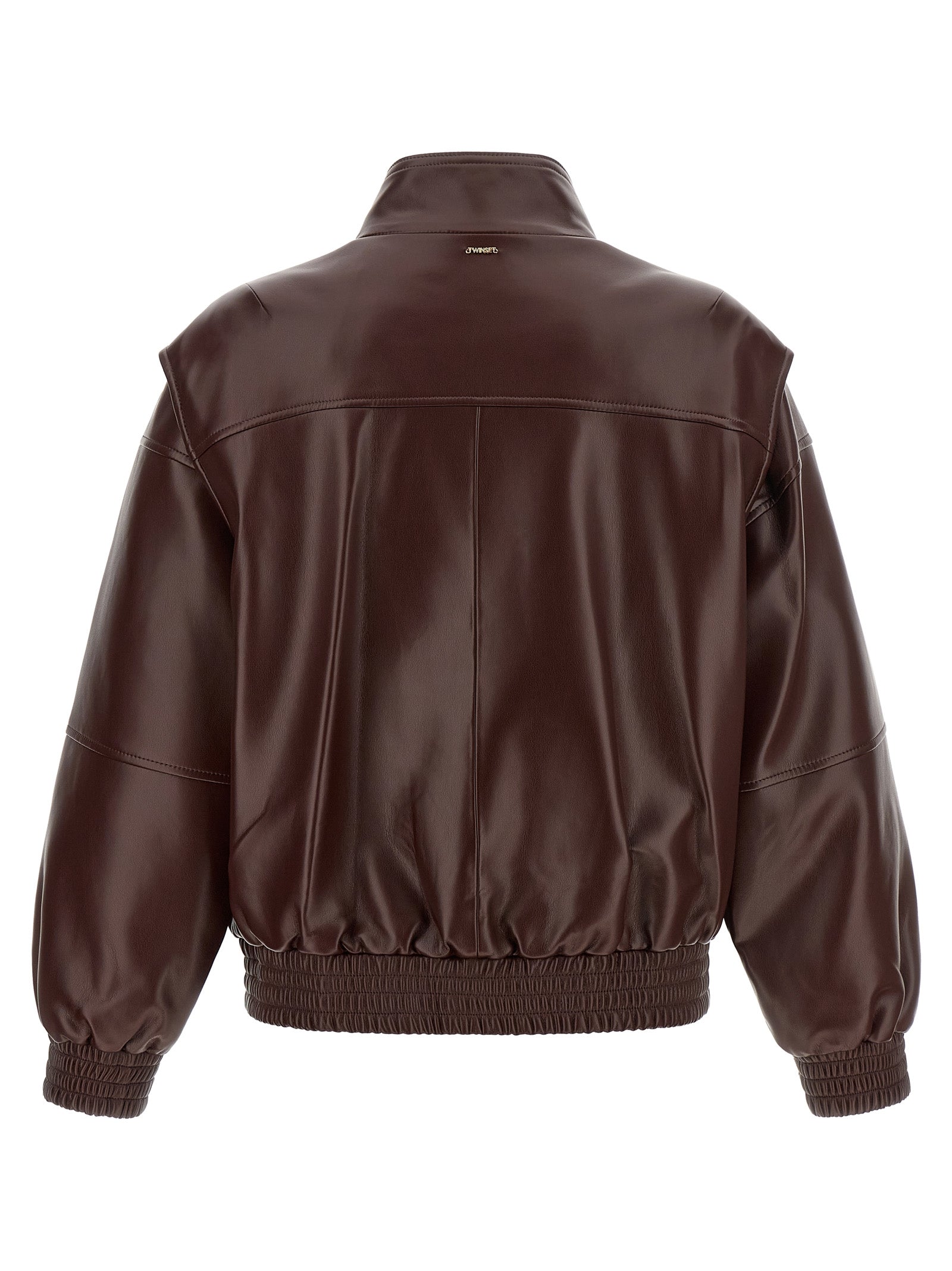 Twinset Brown Polyester Leather Women's Jacket
