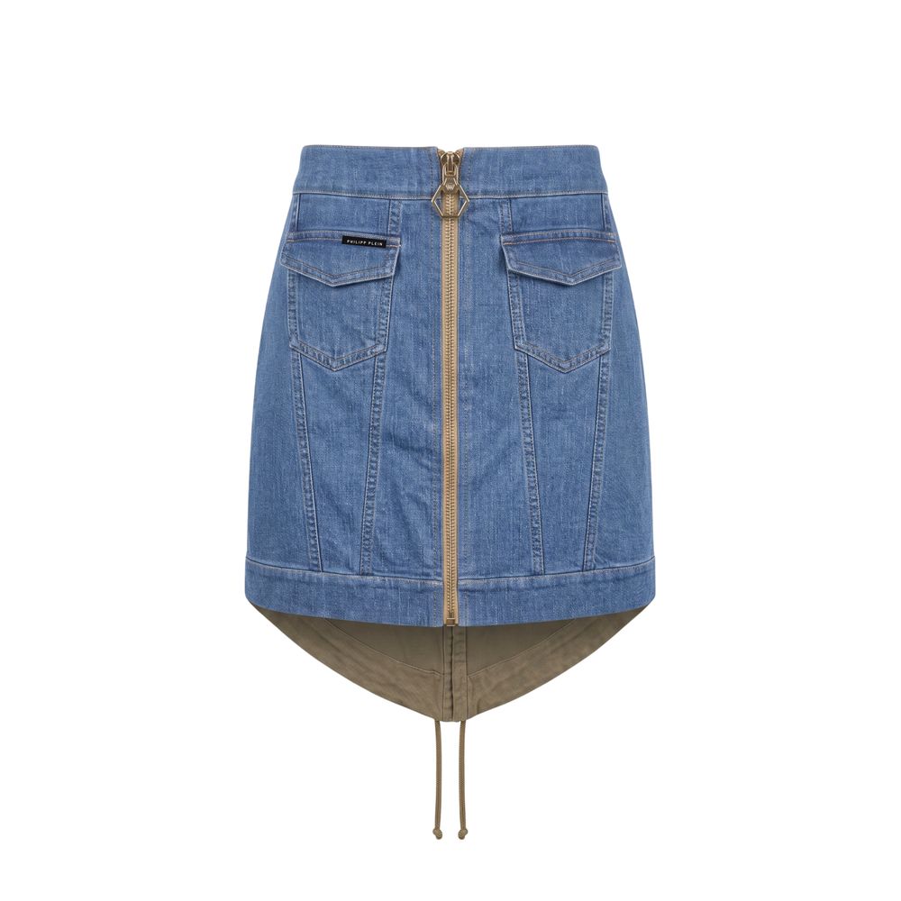 Philipp Plein Blue Cotton Women Women's Skirt