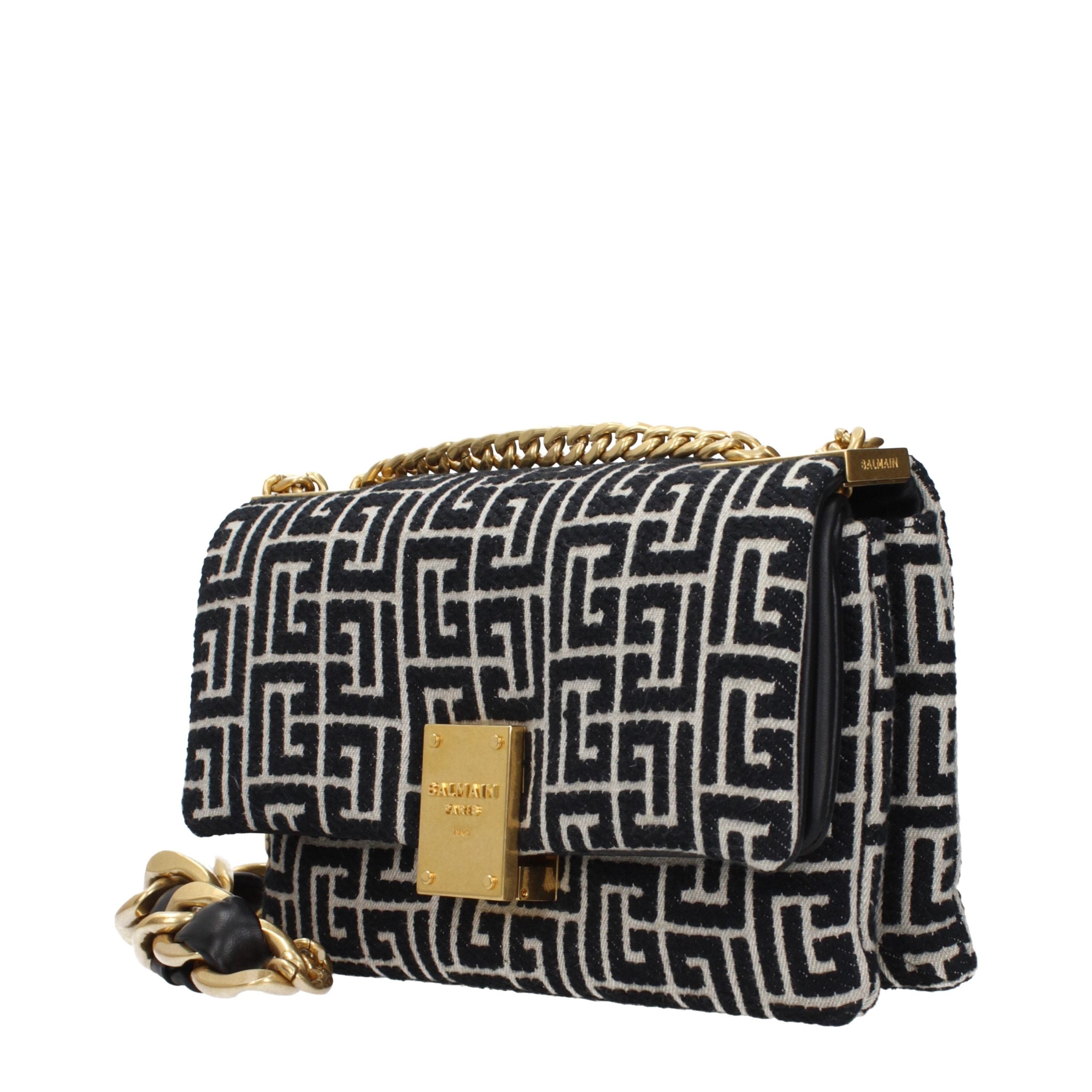 Balmain Black Fabric Crossbody Women's Bag