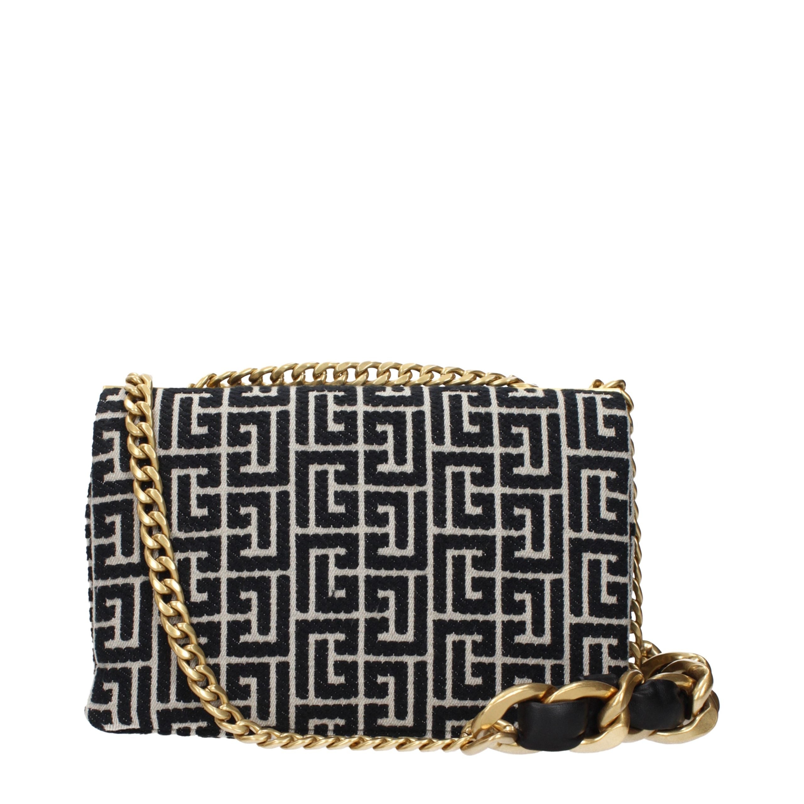 Balmain Black Fabric Crossbody Women's Bag