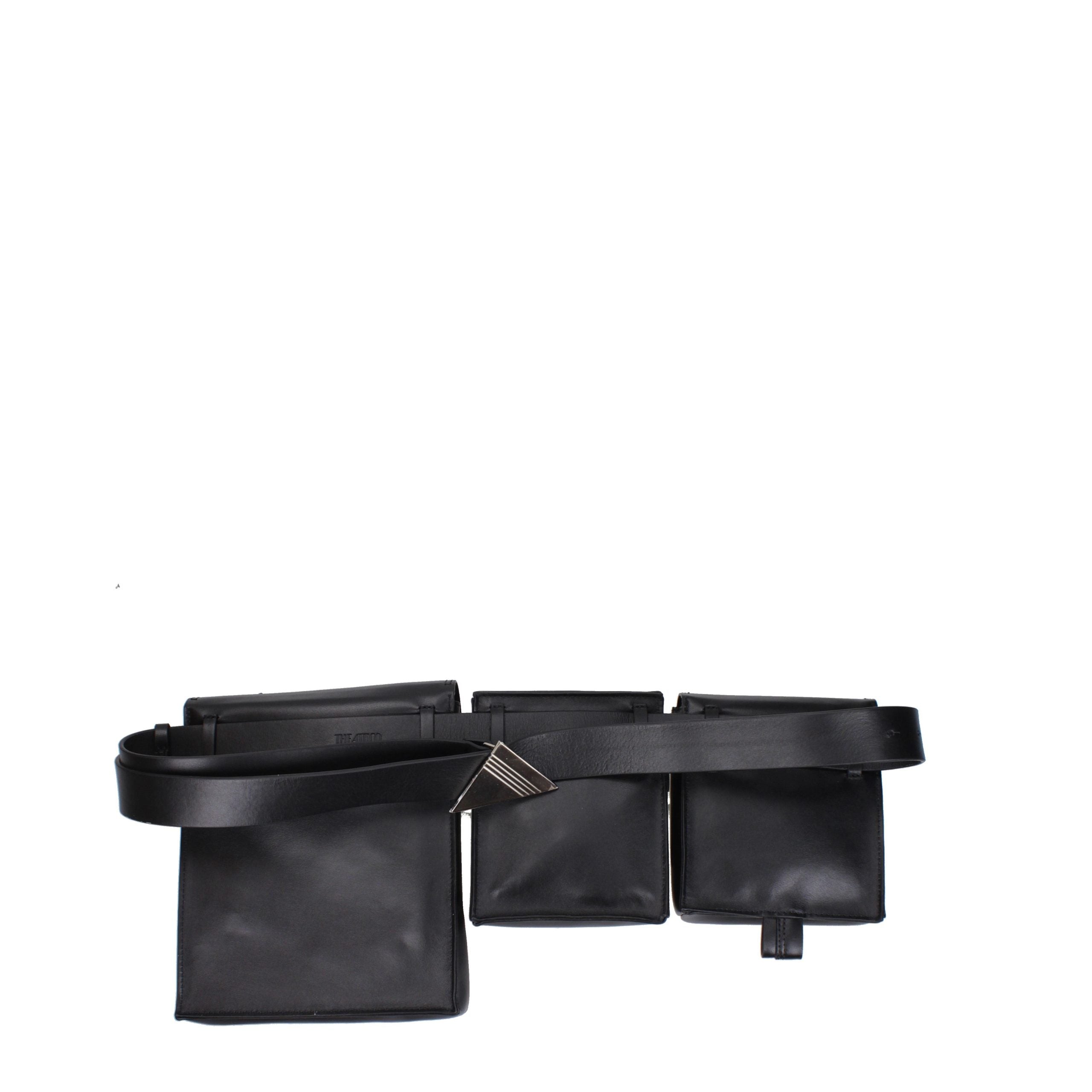The Attico Black Leather Men's Backpack