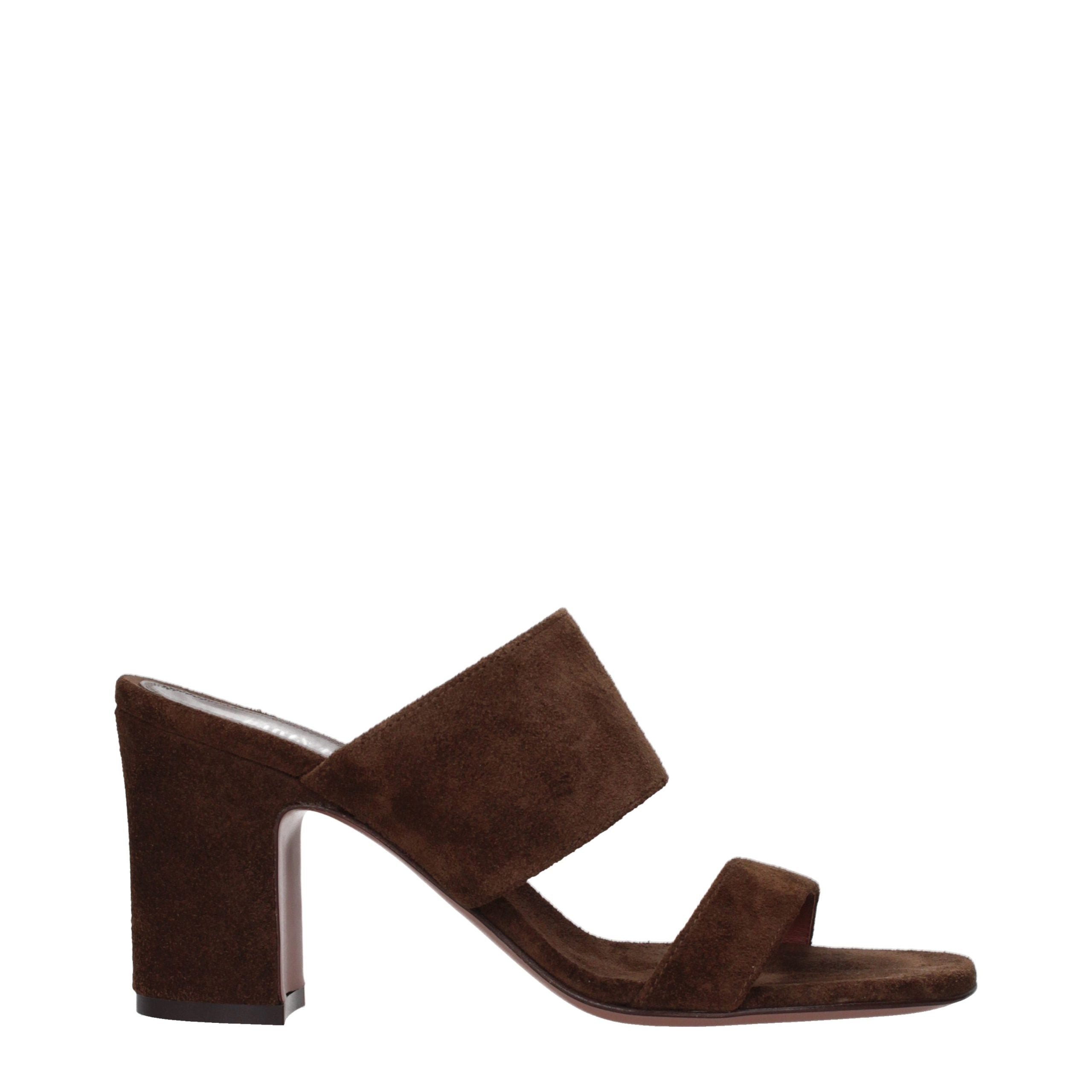Paris Texas Brown Leather Platform Women's Sandals