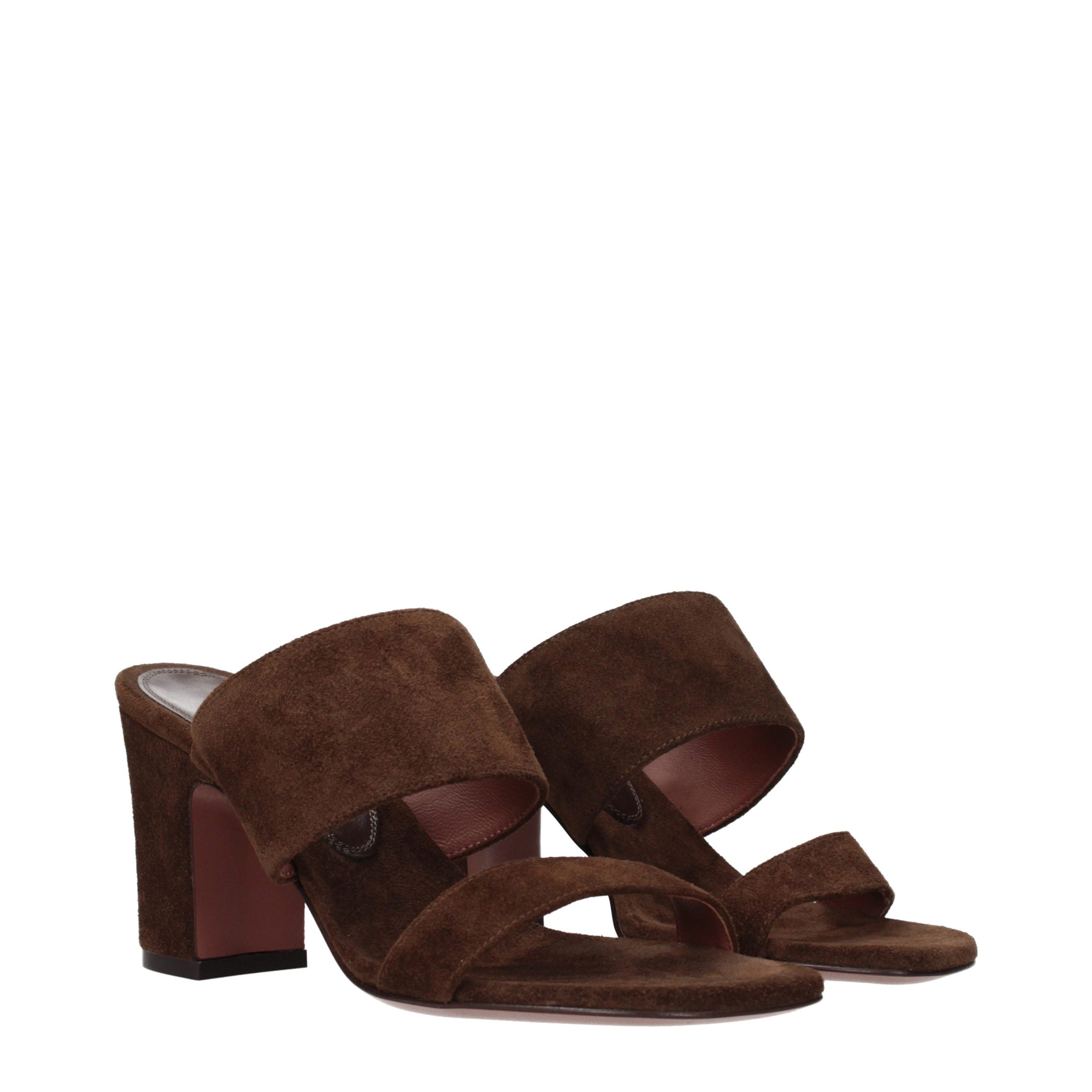 Paris Texas Brown Leather Platform Women's Sandals