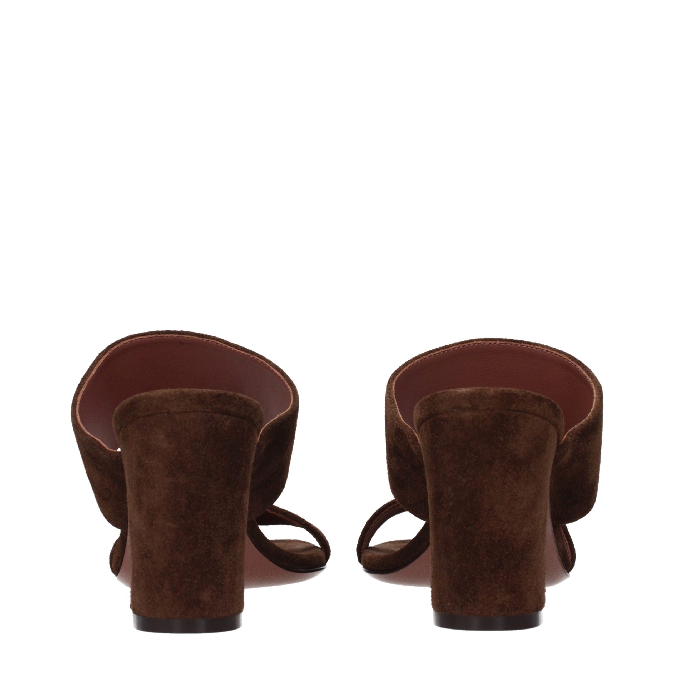 Paris Texas Brown Leather Platform Women's Sandals