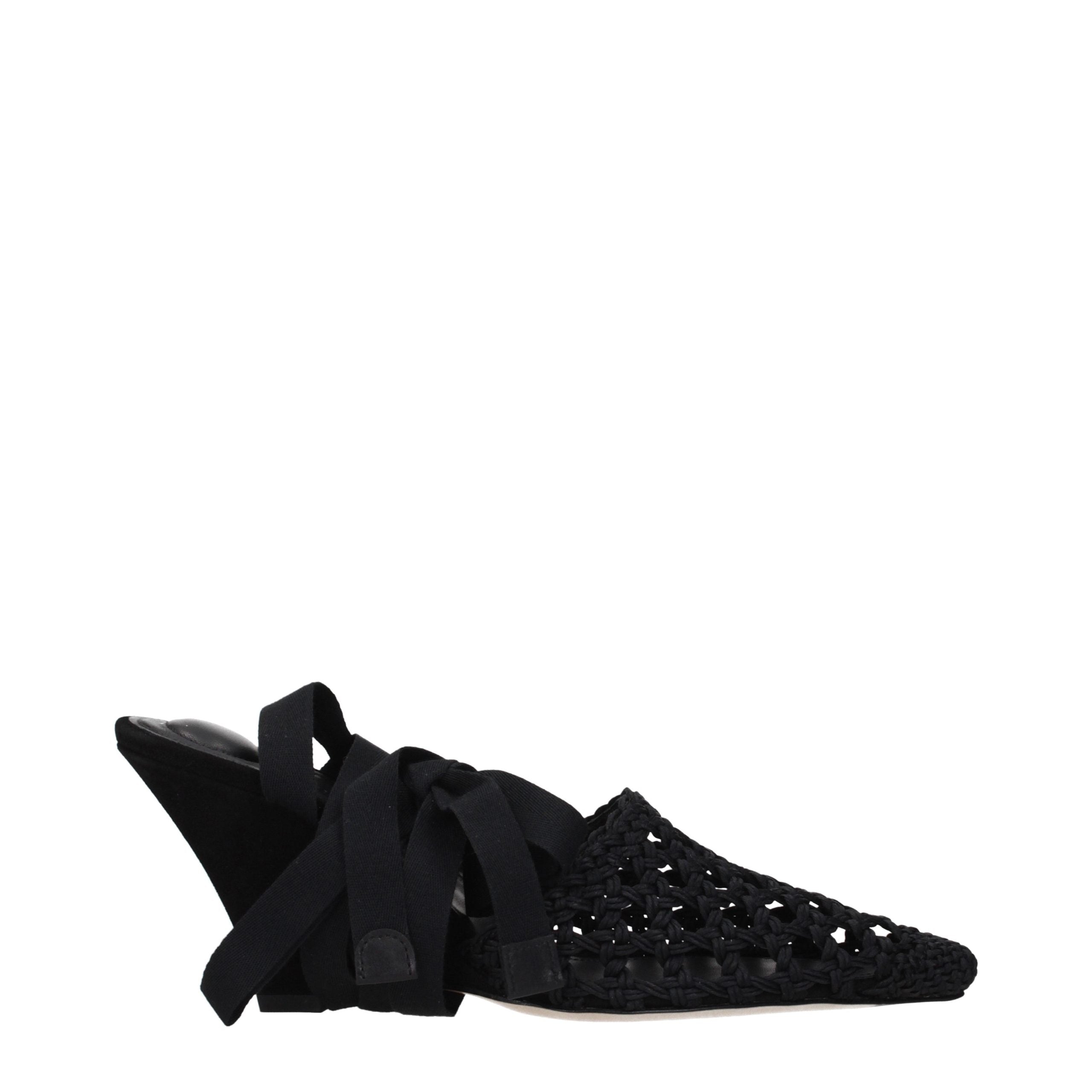 Jacquemus Black Fabric Strap-On Women's Sandals