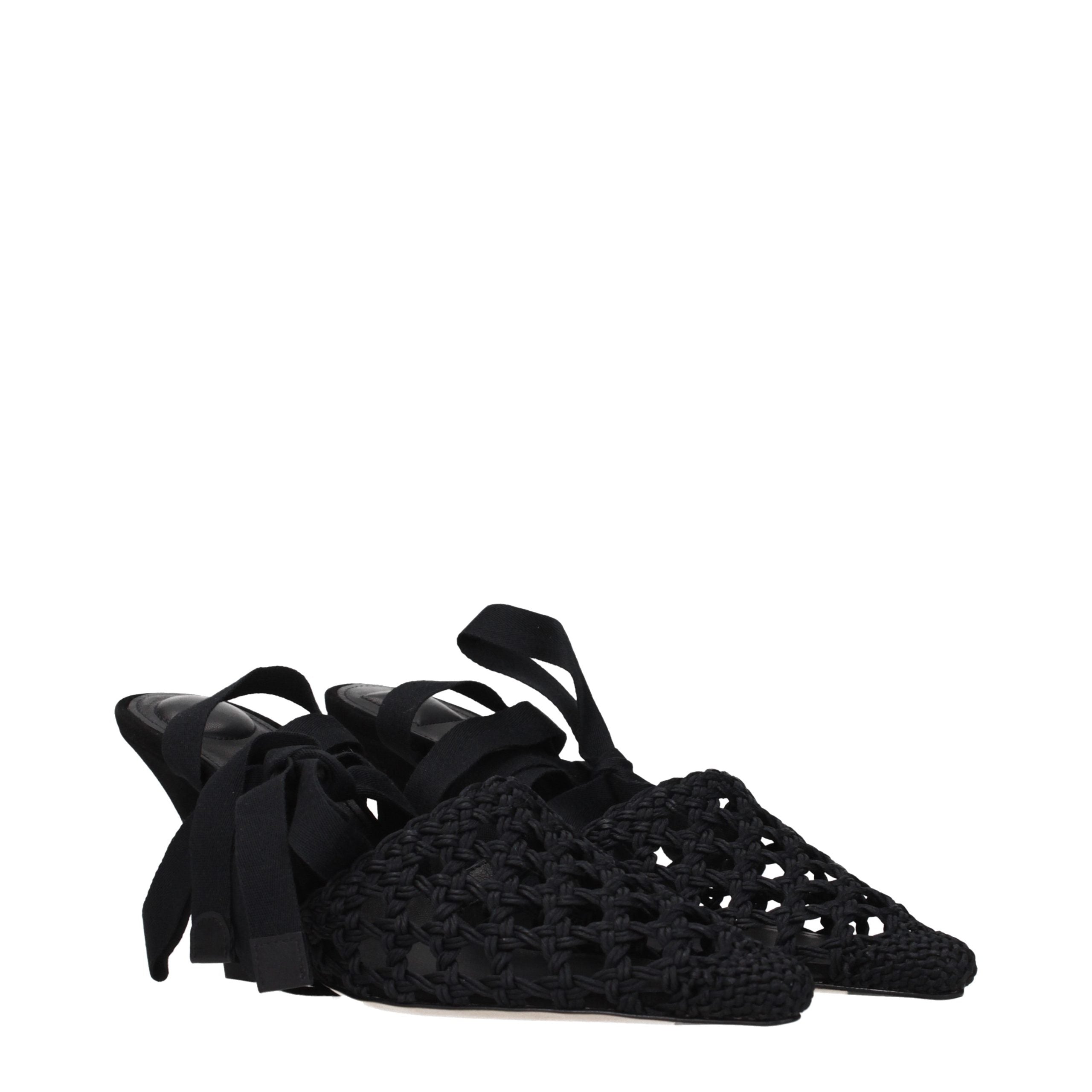 Jacquemus Black Fabric Strap-On Women's Sandals