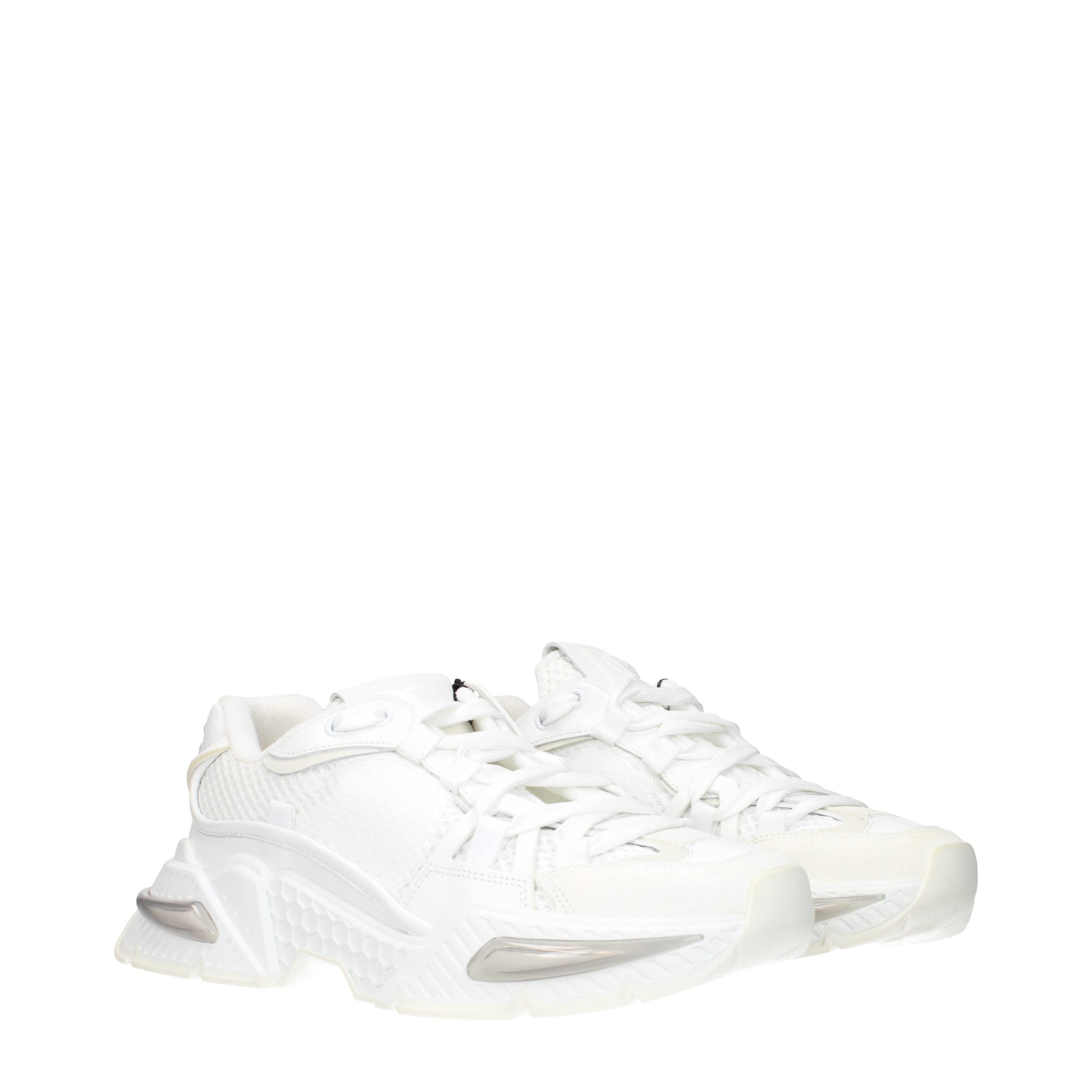 Dolce & Gabbana White Fabric Athletic Women's Sneakers