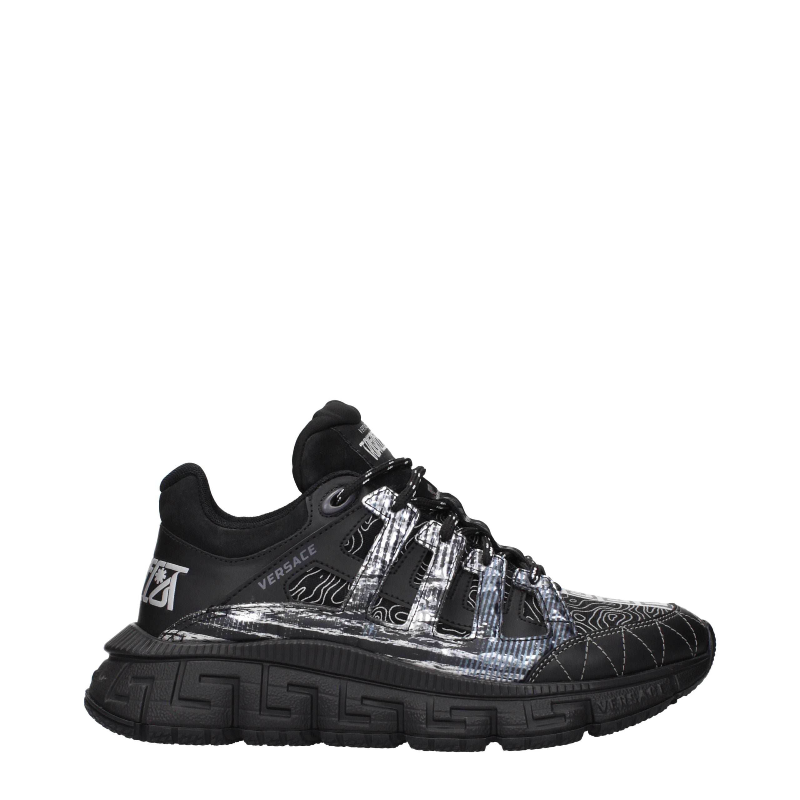 Versace Black Fabric Athletic Men's Sneakers