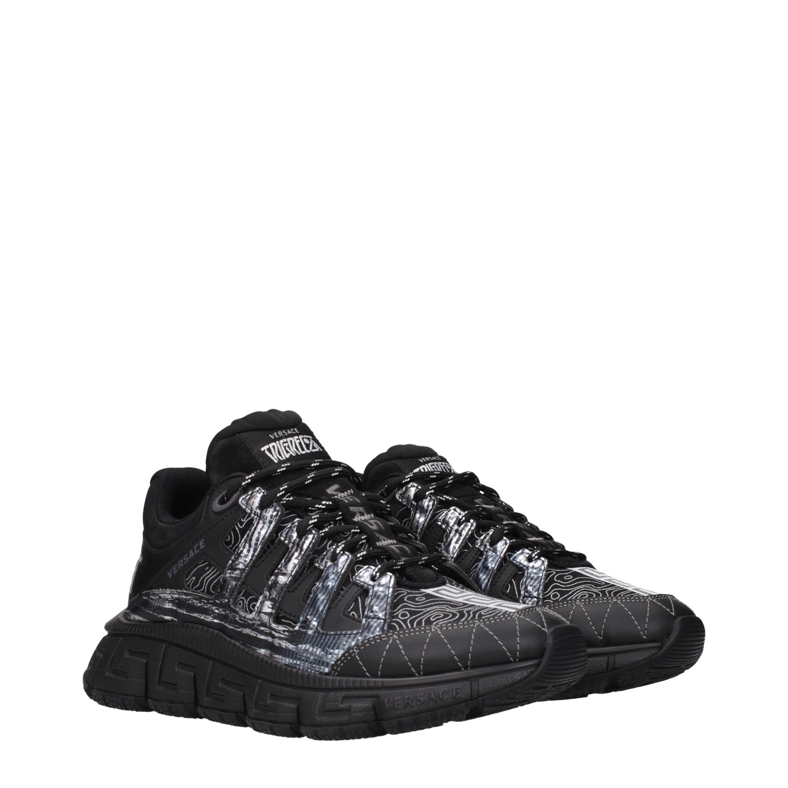 Versace Black Fabric Athletic Men's Sneakers