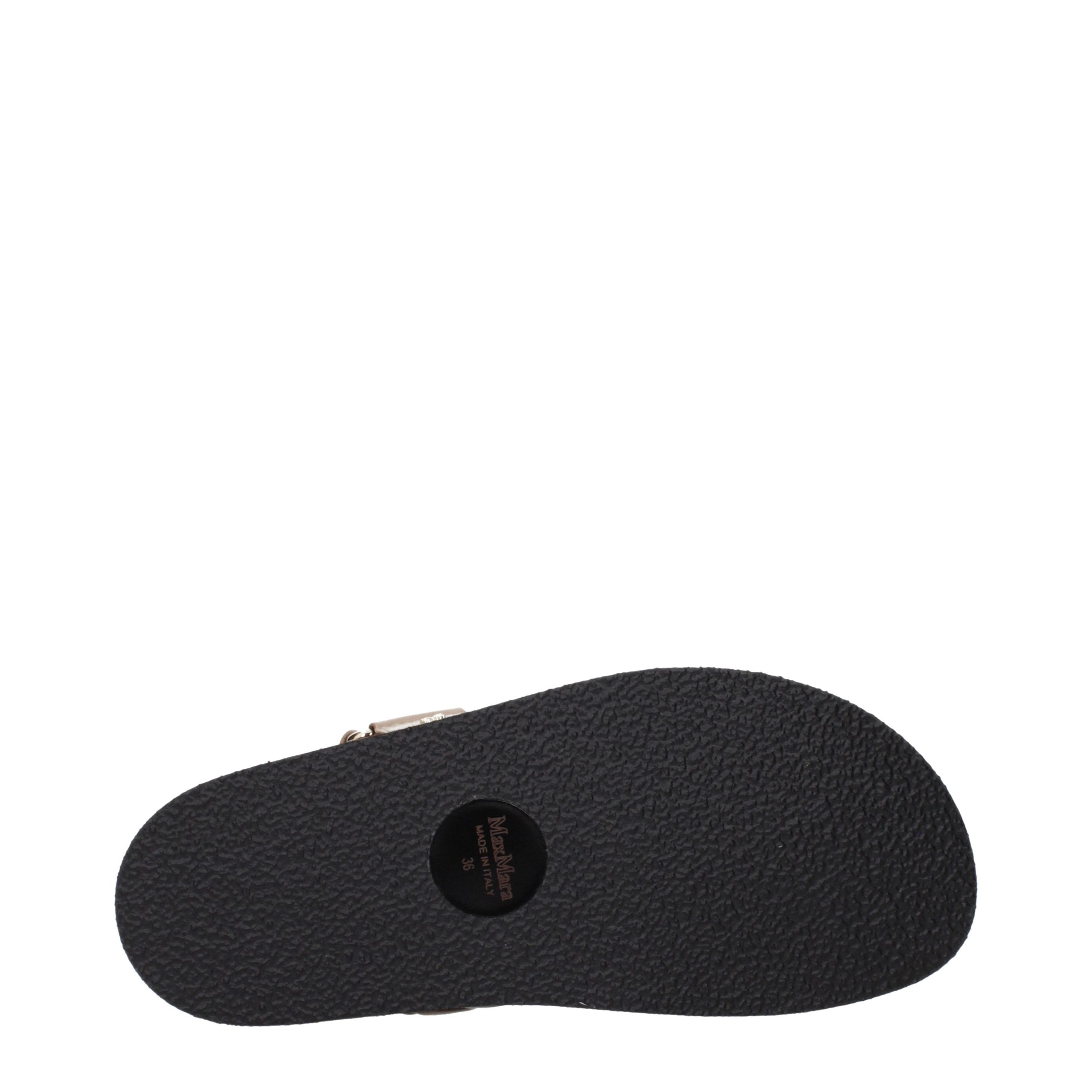 Max Mara Brown Leather Flat Women's Sandals