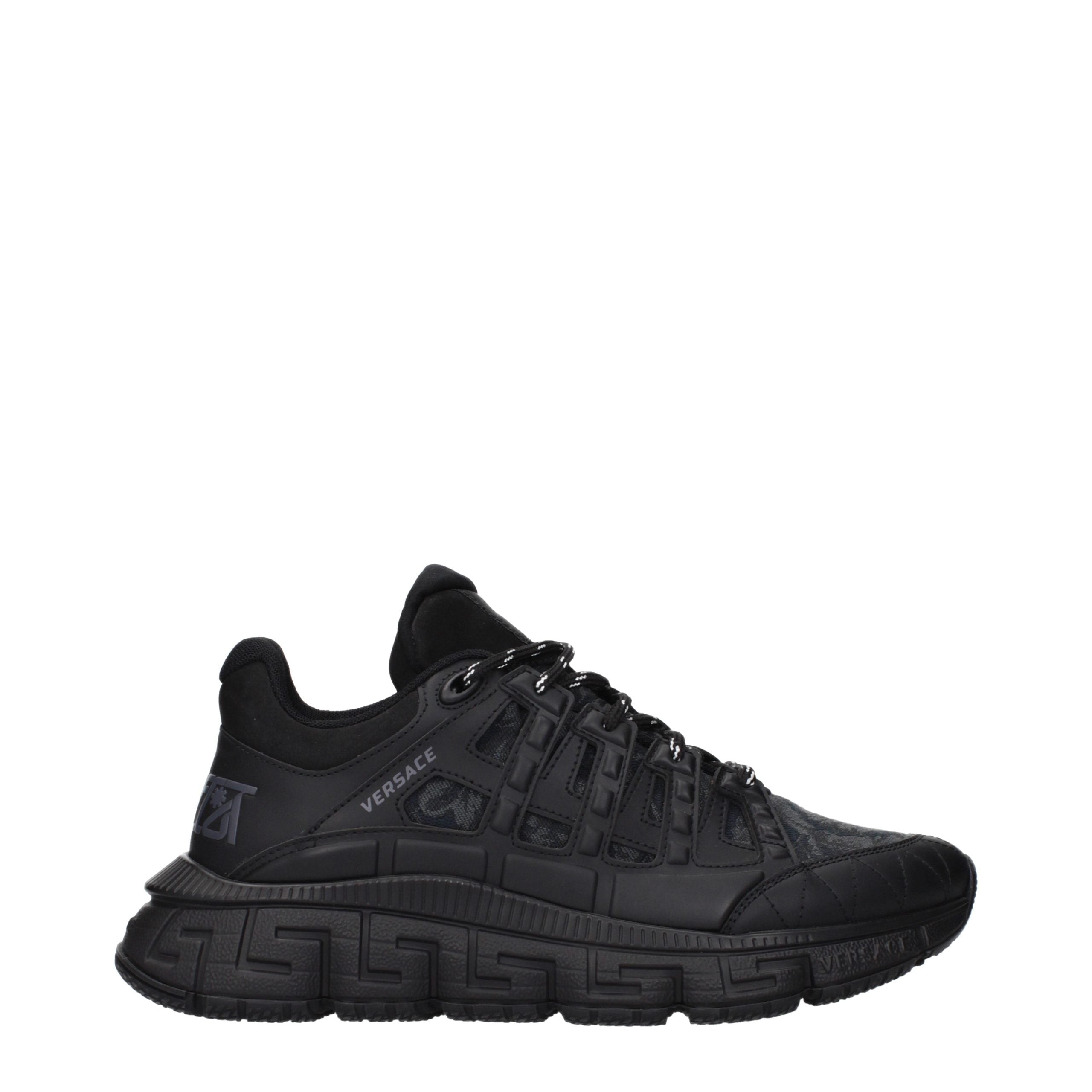 Versace Black Fabric Athletic Men's Sneakers