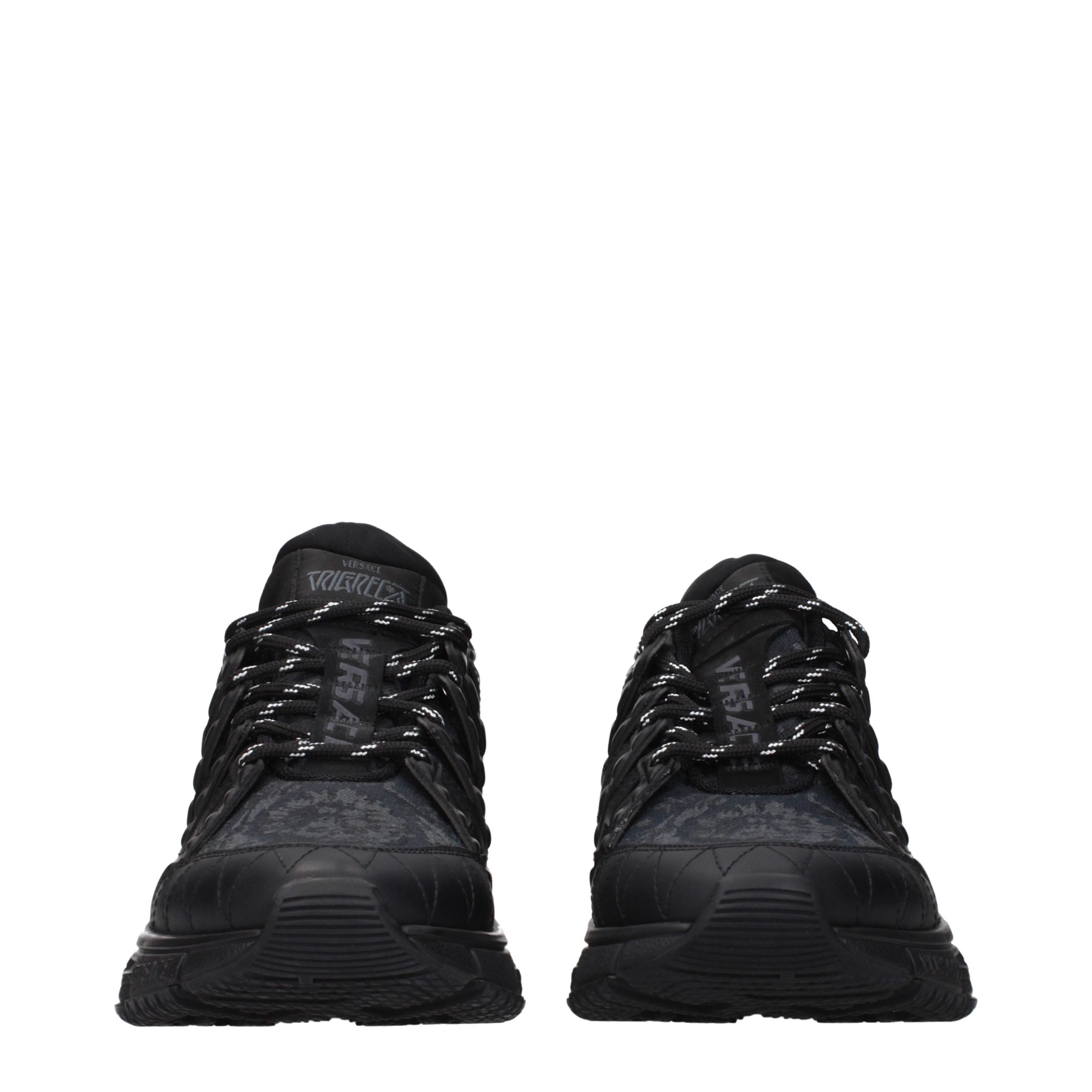Versace Black Fabric Athletic Men's Sneakers