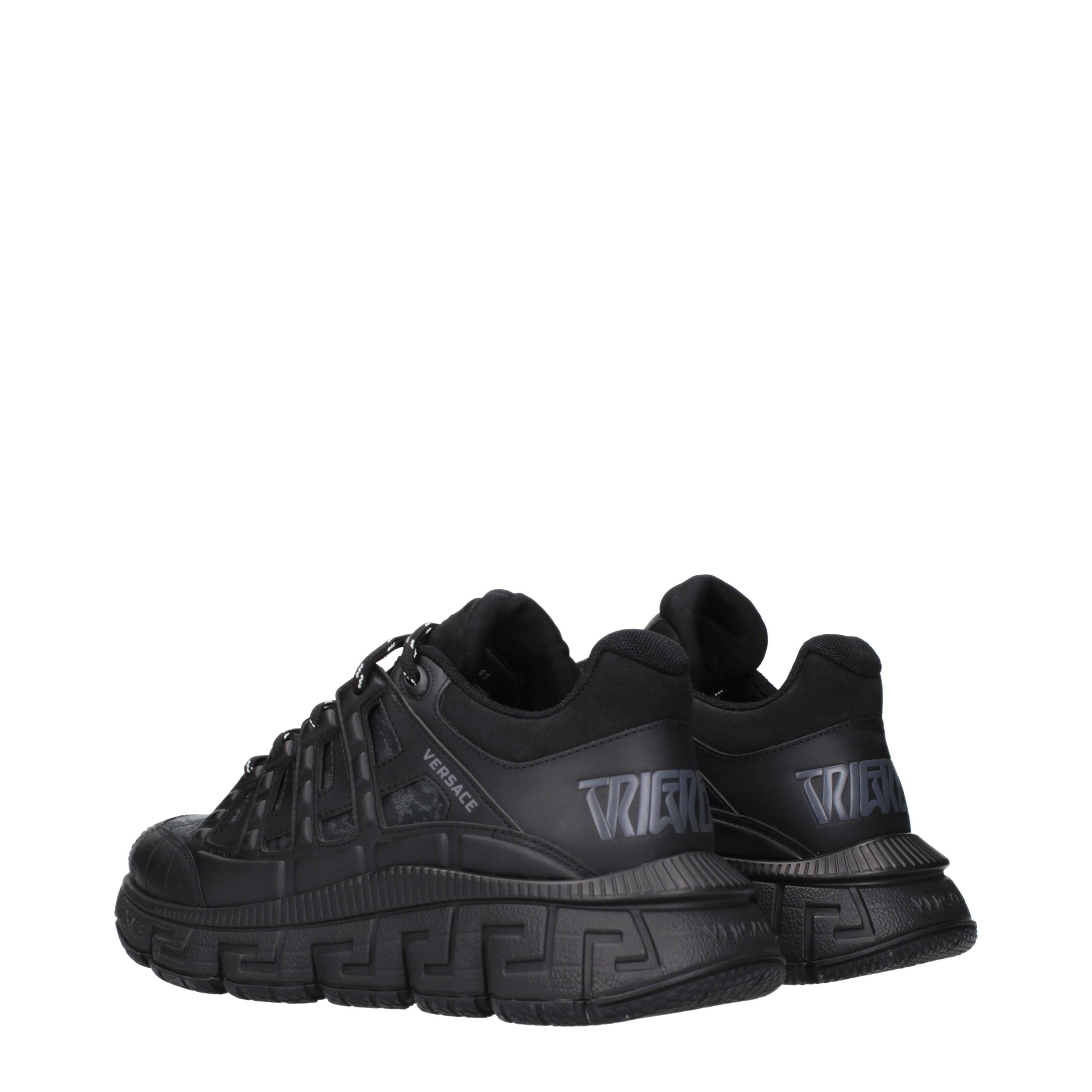Versace Black Fabric Athletic Men's Sneakers