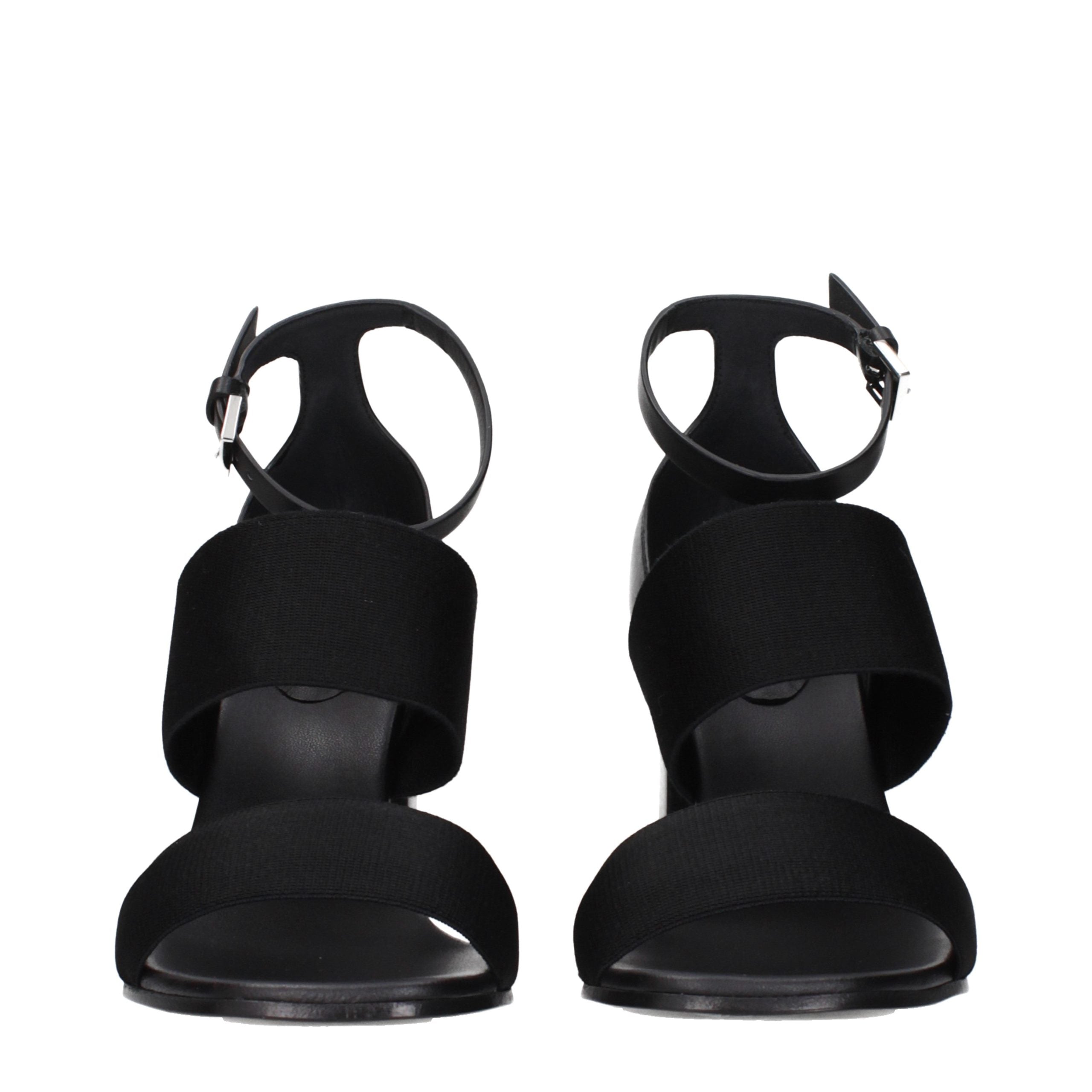 Max Mara Black Fabric Platform Women's Sandals