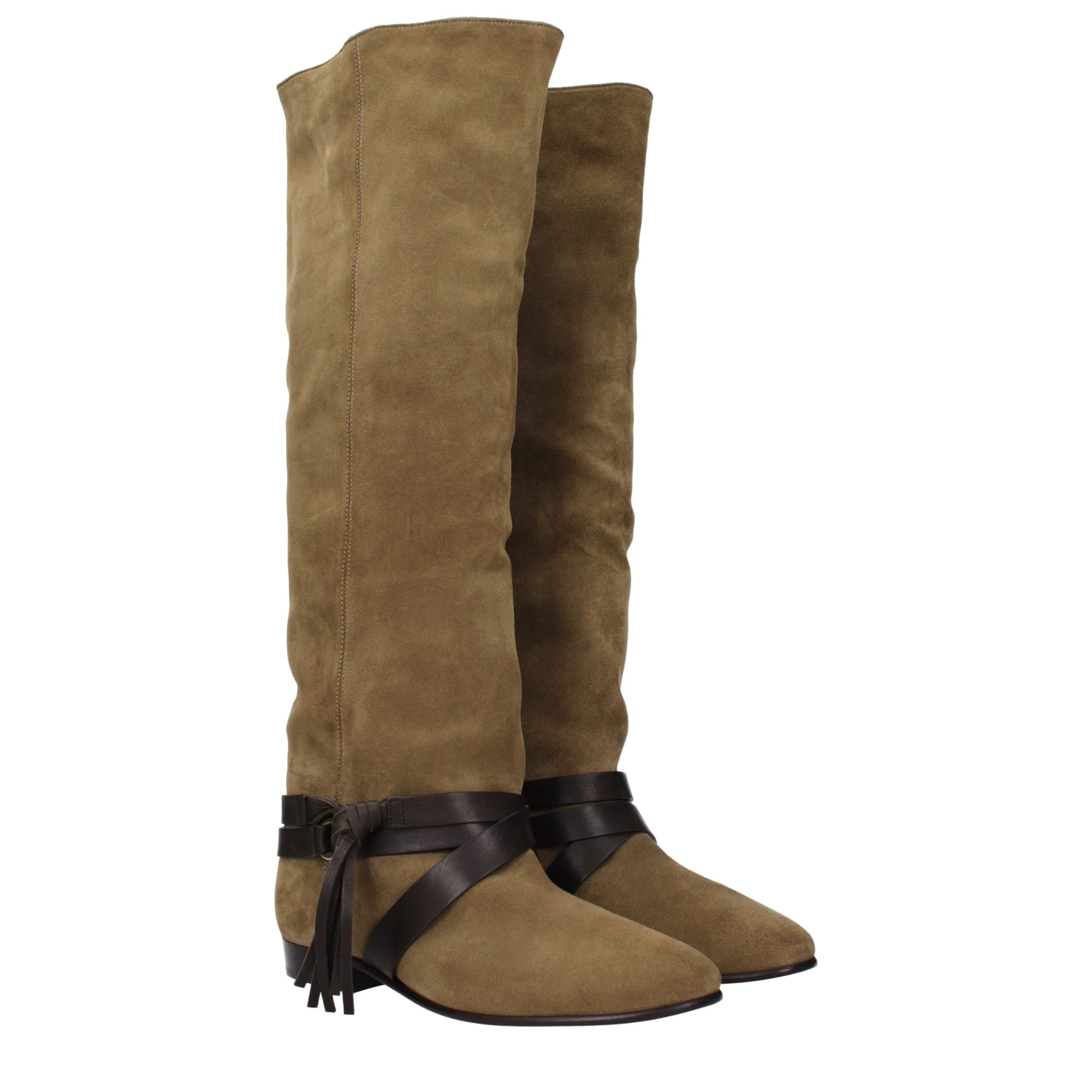 Isabel Marant Green Leather Over The Women's Knee