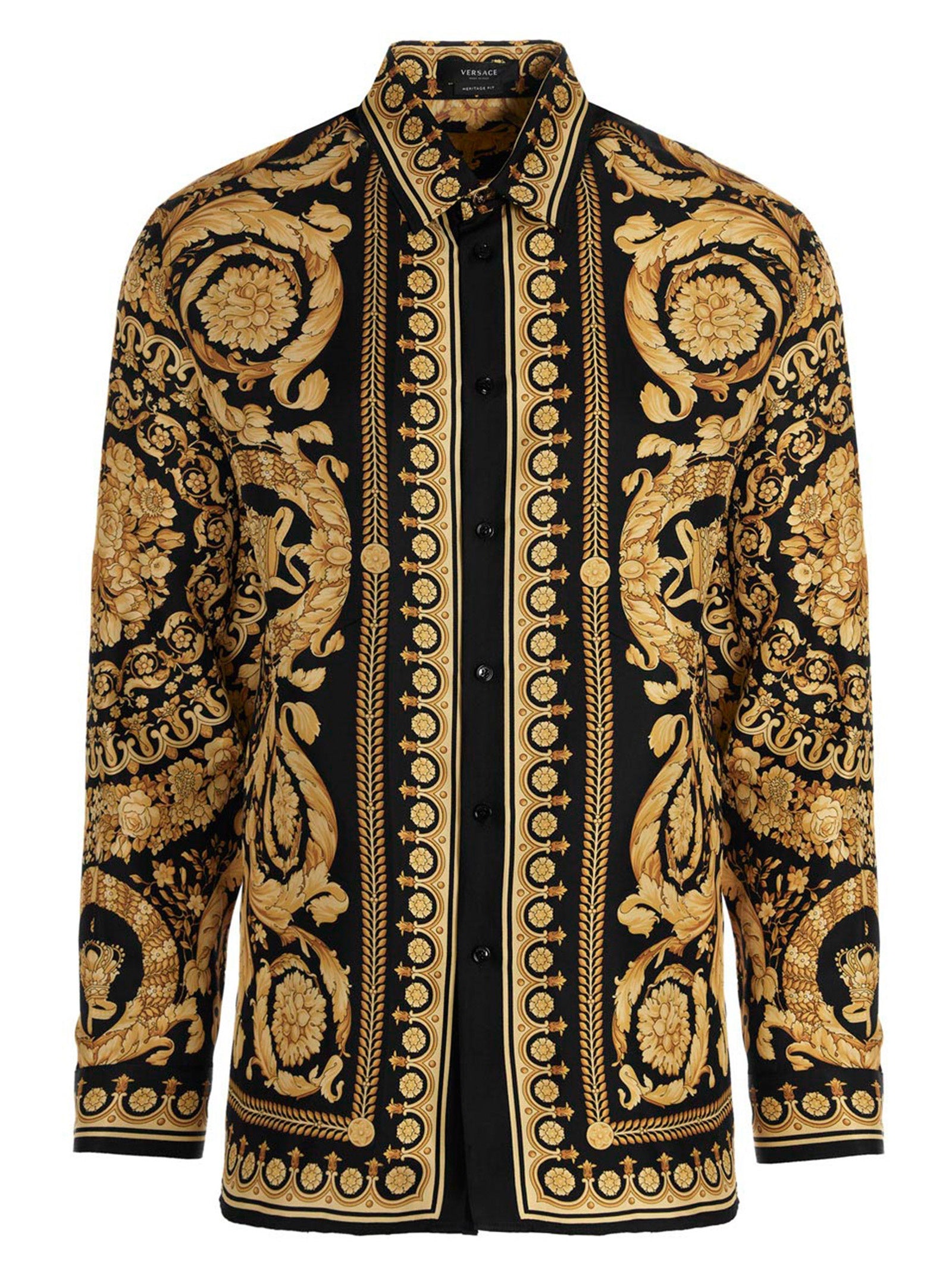 Versace Gold Silk Men's Blouse